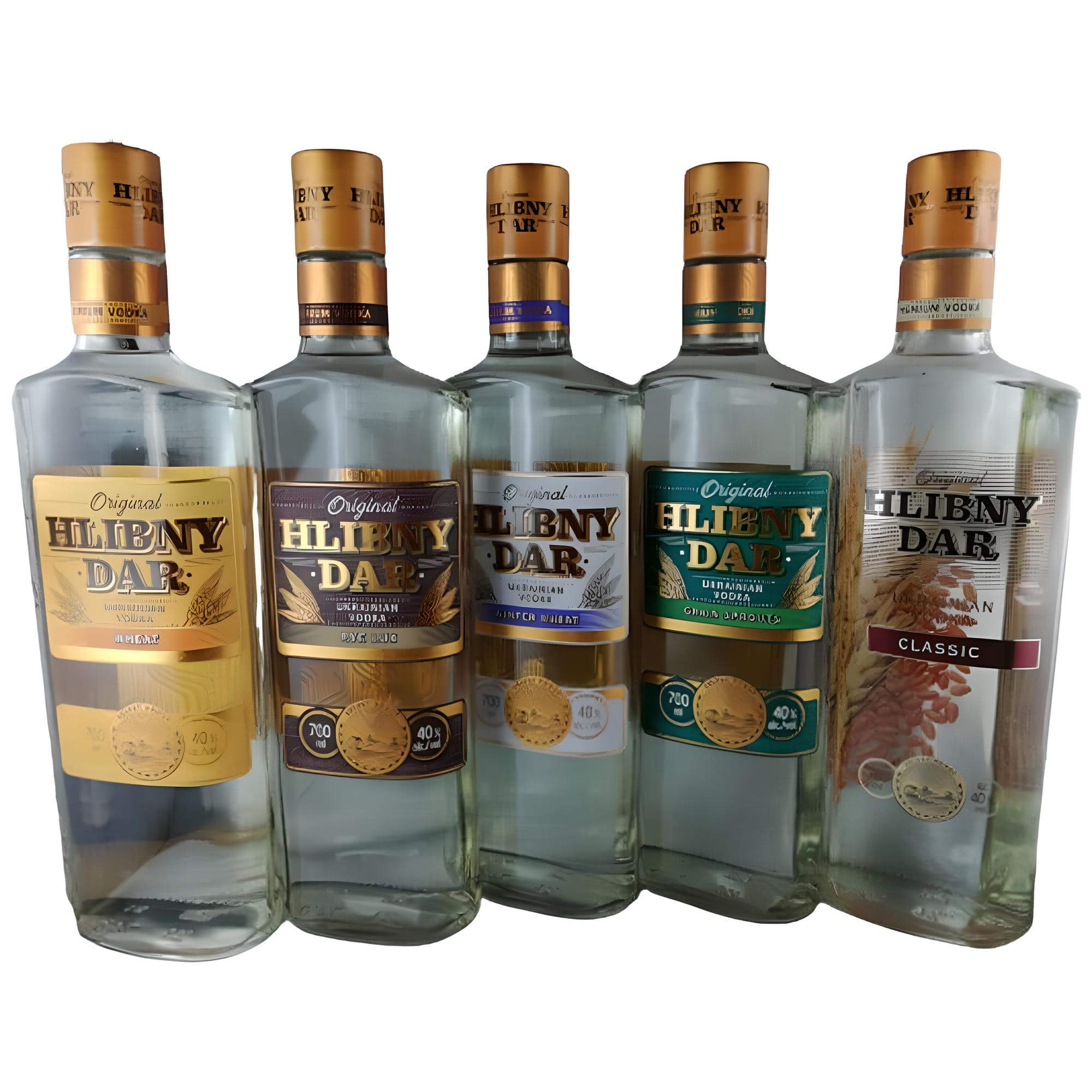 Vodka Hlibny Dar 5 Sorten (5 x 0,7L)