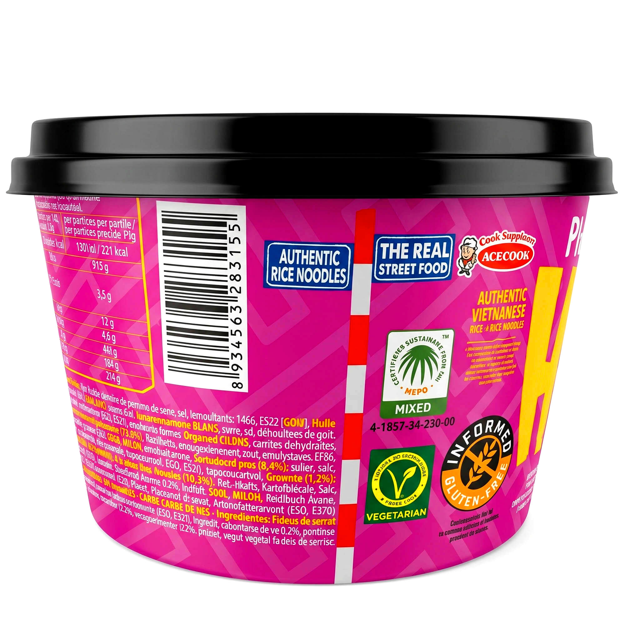 Acecook Hello Pho Wok Reisnudeln Rind Bowl 76g