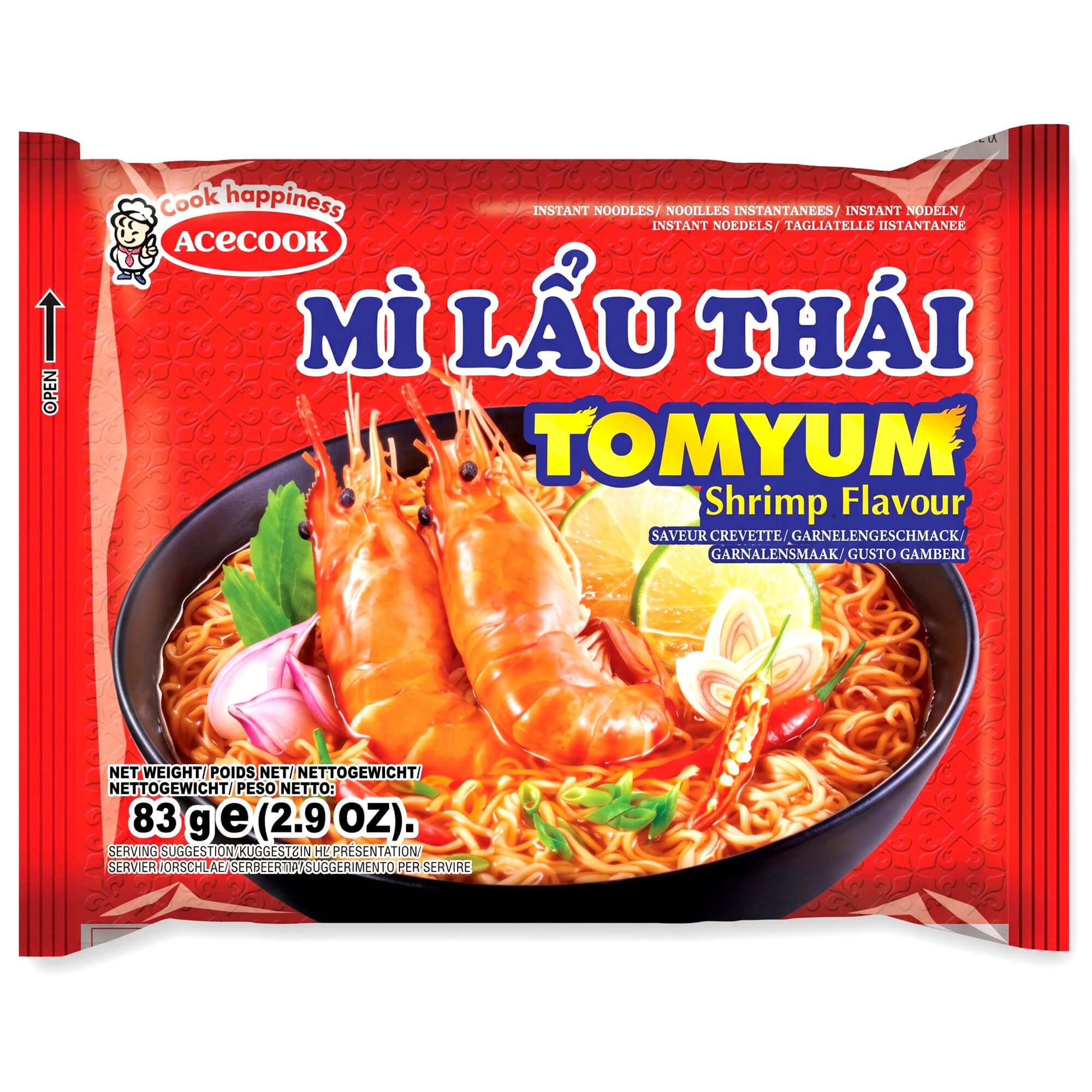 Acecook Mi Lau Thai Instant Noodles TomYum Garnelen 83g