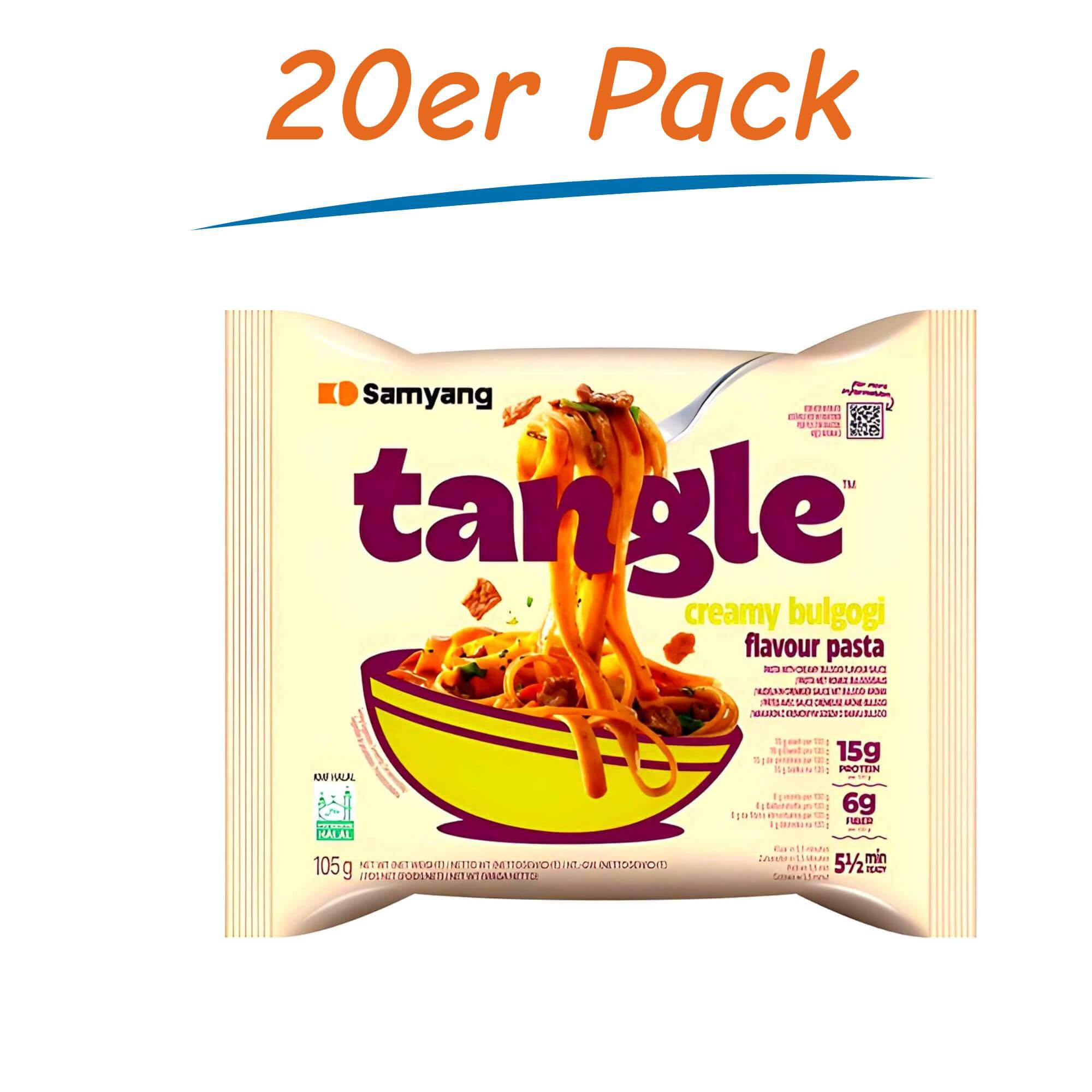 Samyang Tangle Instant Noodles mit cremiger Bulgogi Sauce 20er Pack (20 x 105g)