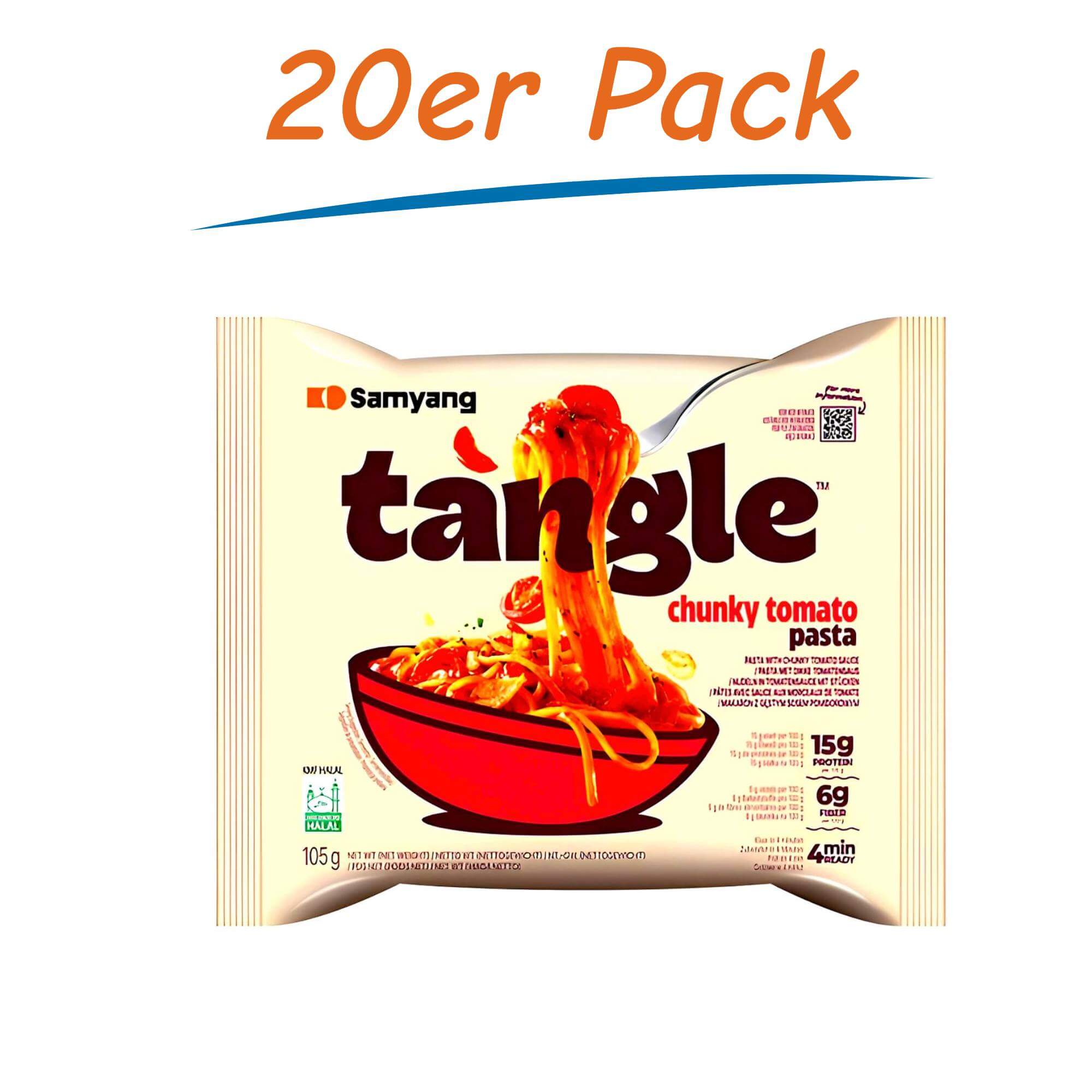 Samyang Tangle Instant Noodles in stückiger Tomatensauce 20er Pack (20 x 105g)