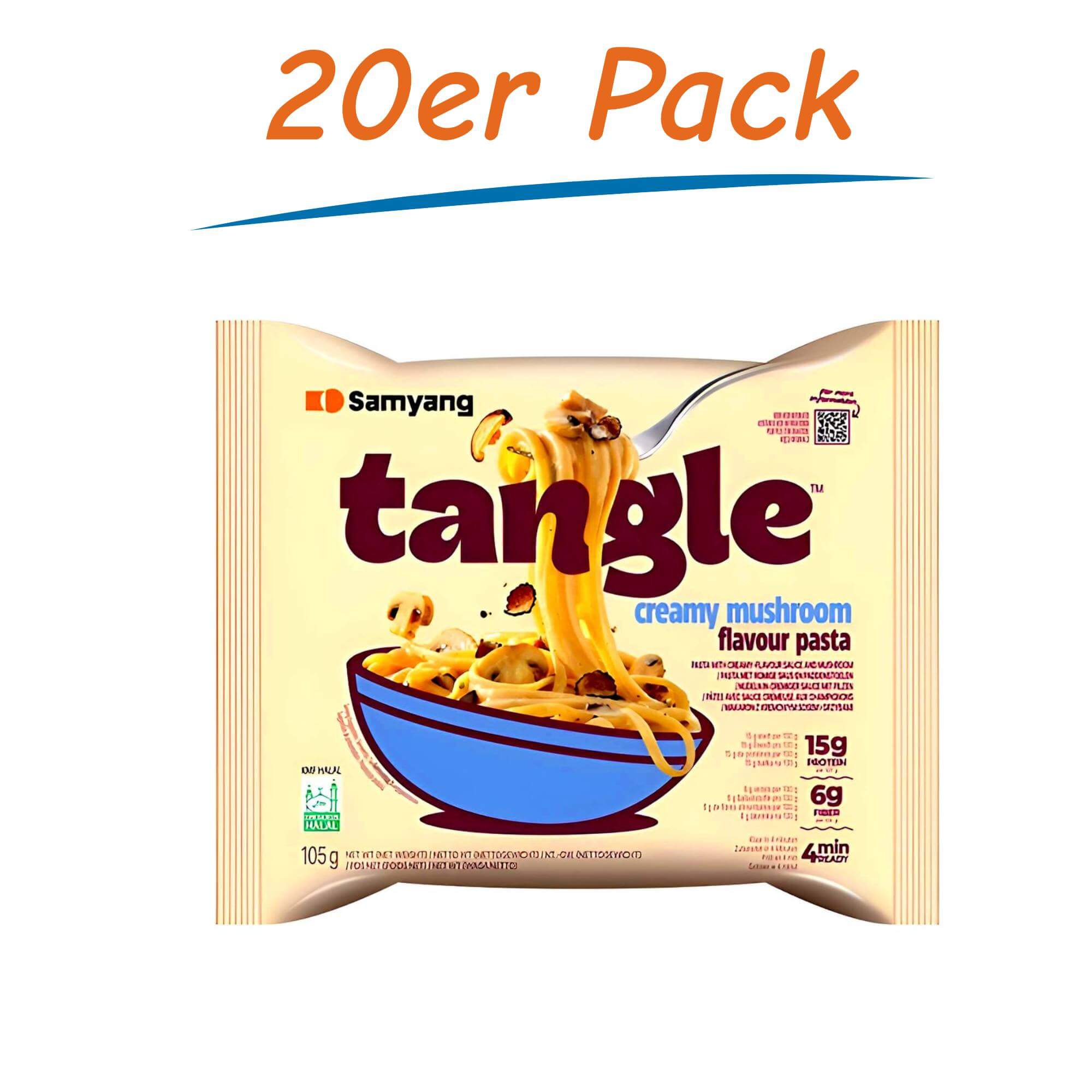 Samyang Tangle Instant Noodles mit cremiger Pilzsauce 20er Pack (20 x 105g)