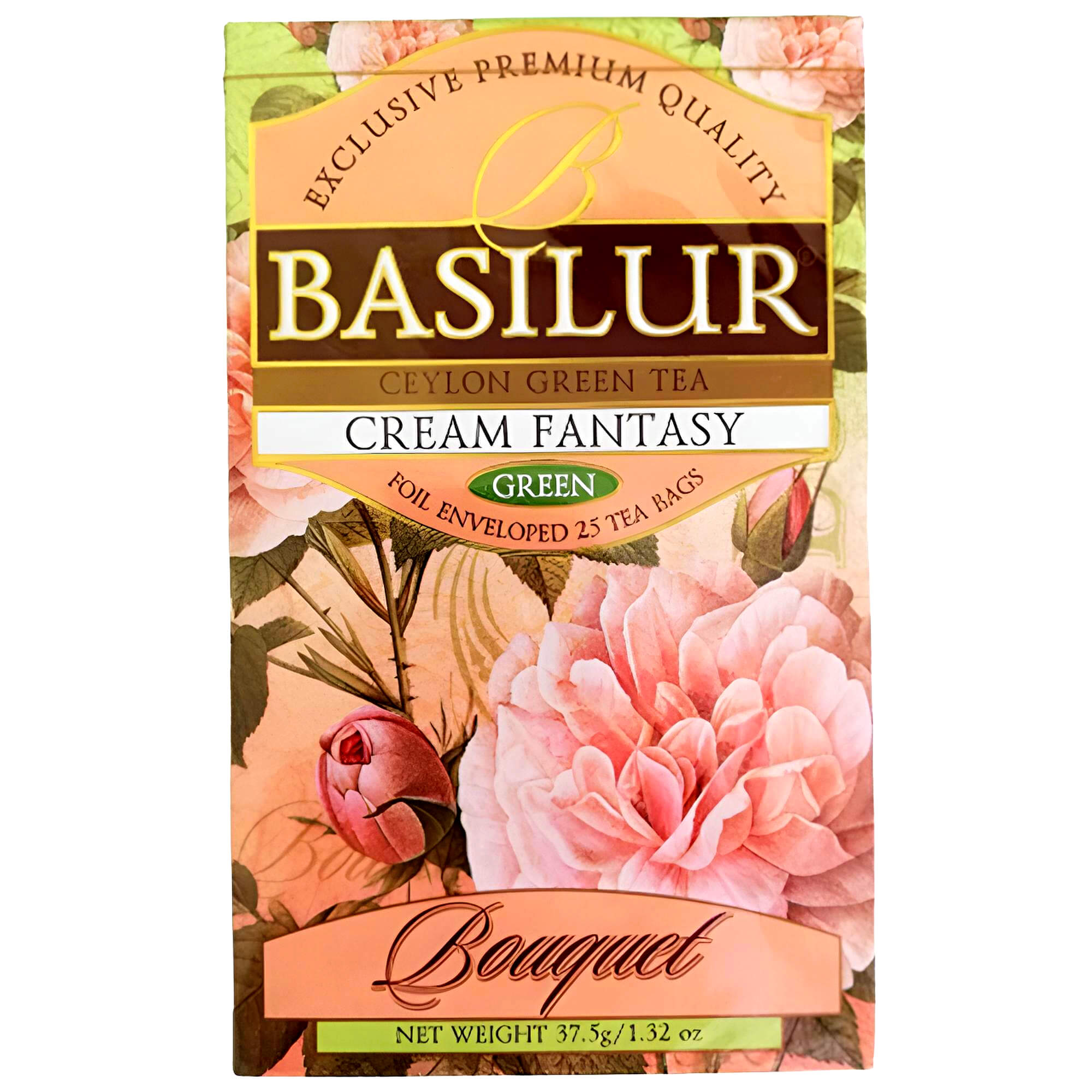 Basilur grüner Tee Cream Fantasy 25 Teebeutel Ceylon Grüntee green tea