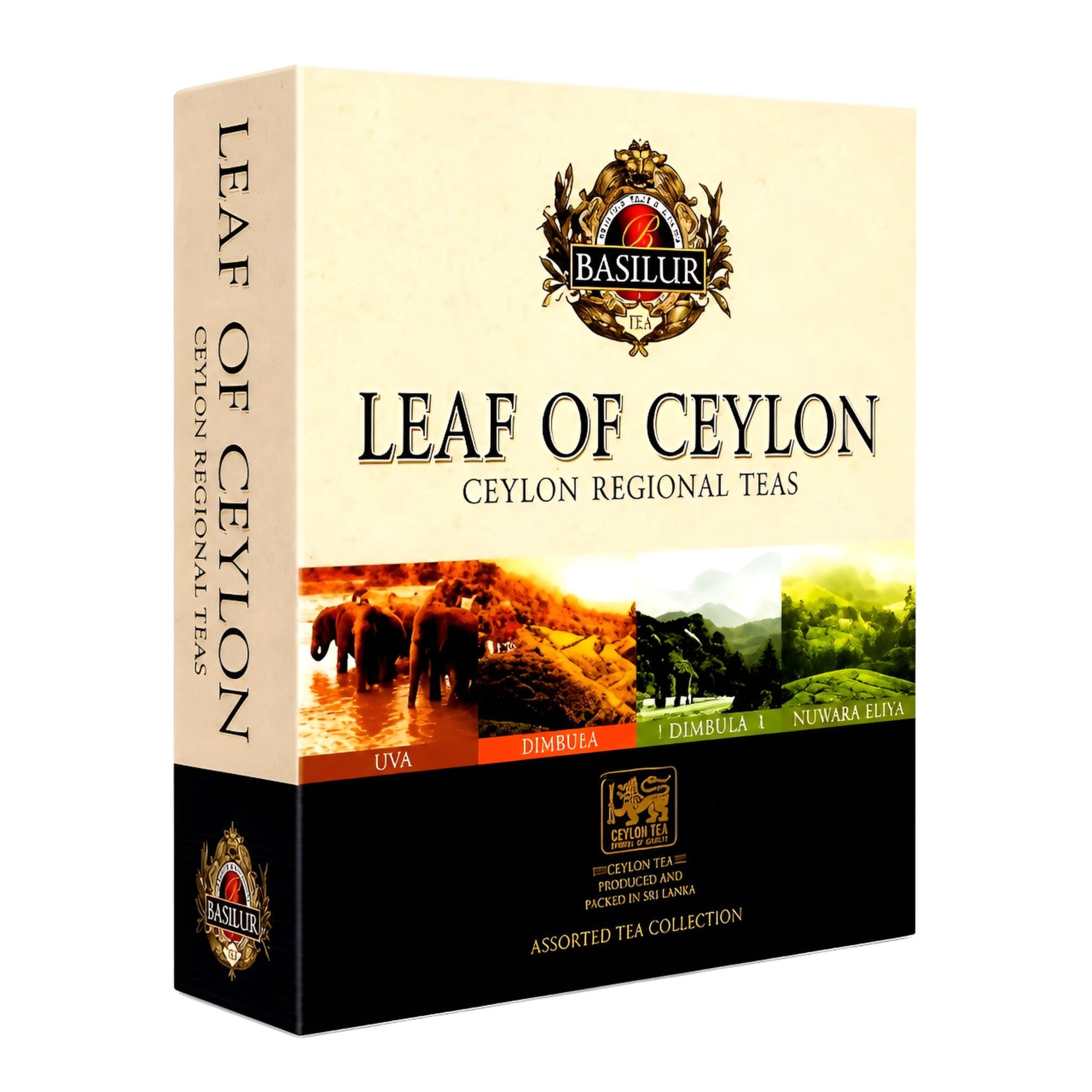 Basilur Tee Set Leaf of Ceylon 4 Teesorten 40 Teebeutel Schwarztee Grüntee