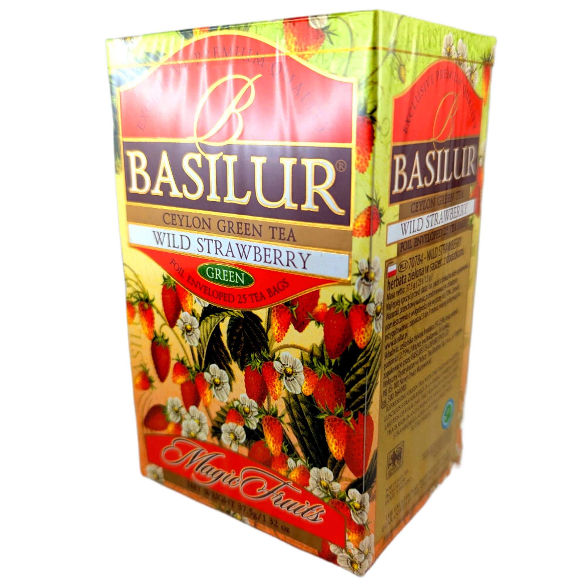 Basilur Grüner Tee Wild Strawberry 25 Teebeutel