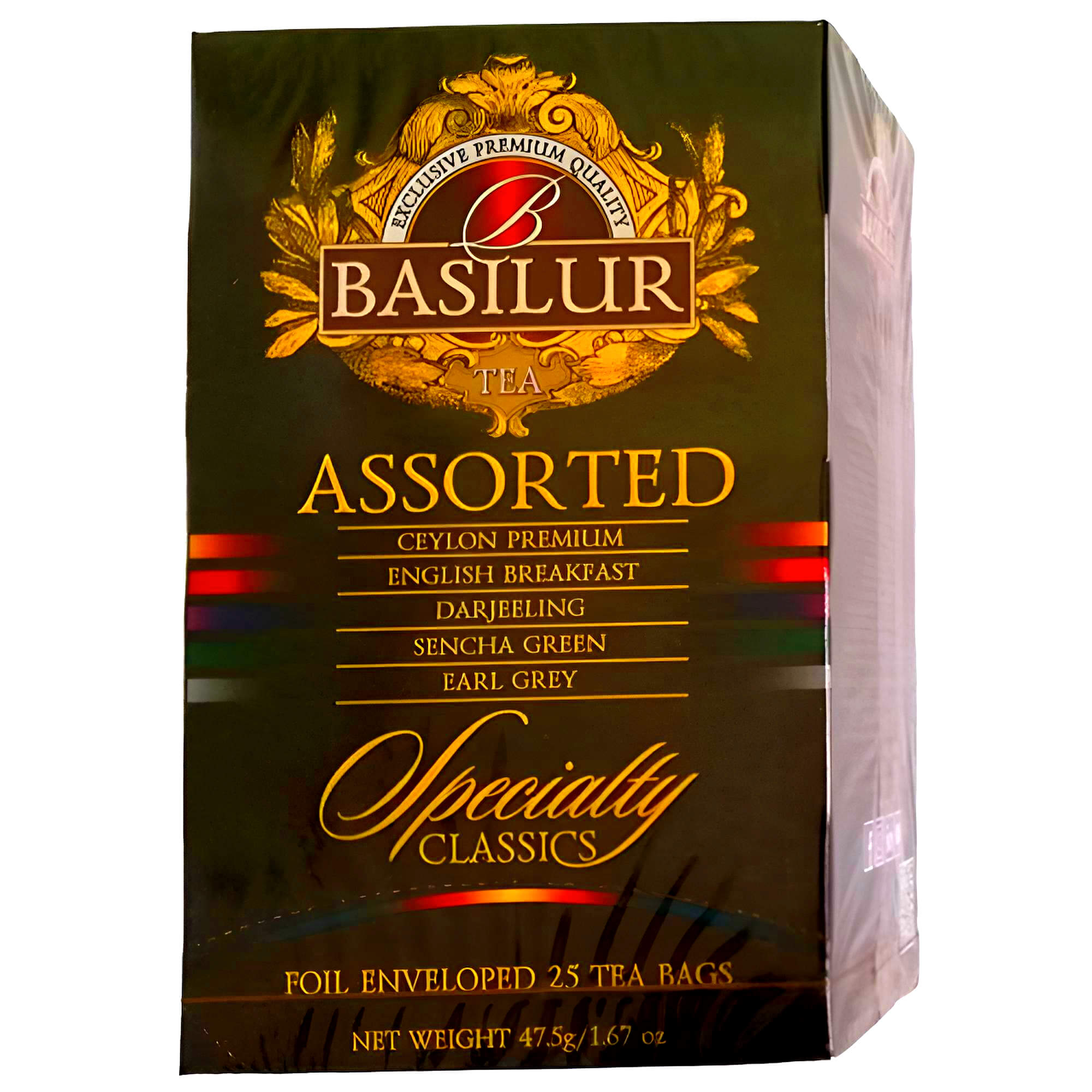 Basilur Tee Set Specialty Classics 5 Teesorten 25 Teebeutel Schwarztee Grüntee