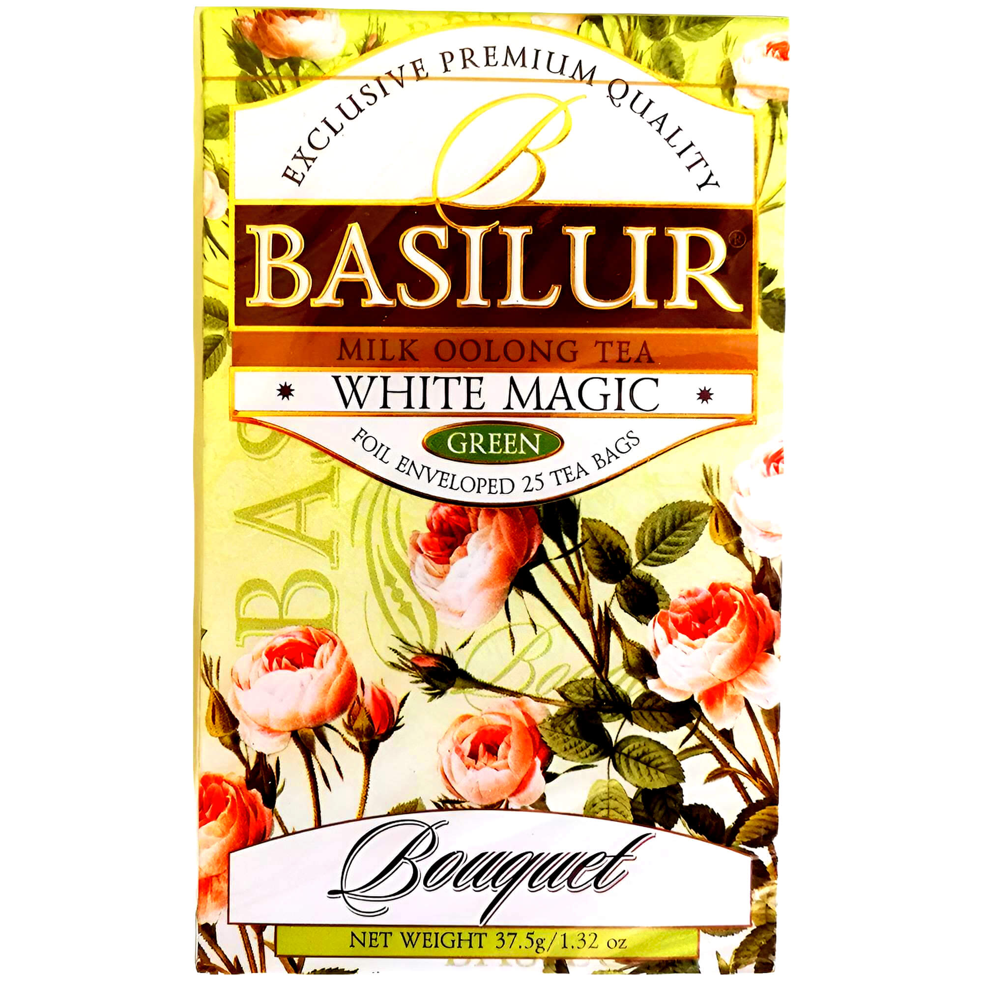 Basilur Teemischung White Magic 25 Teebeutel Ceylon Grüntee Oolong Tee tea