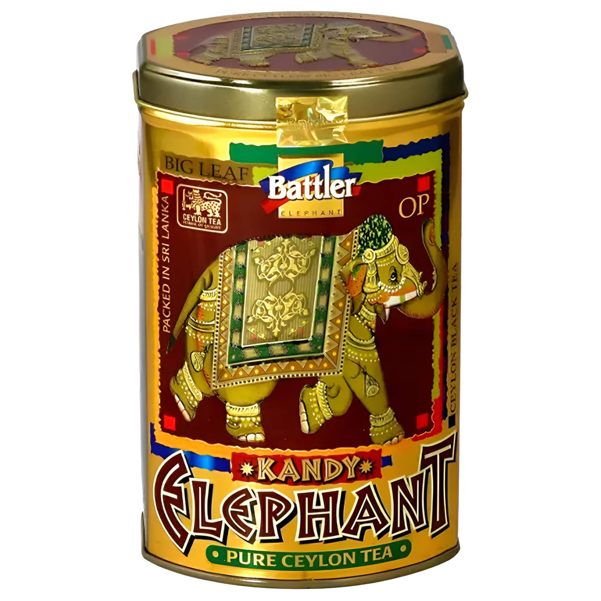 Battler Ceylon Schwarzer Tee Kandy Elephant – OP Schwarztee aus Sri Lanka in Metalldose 100g