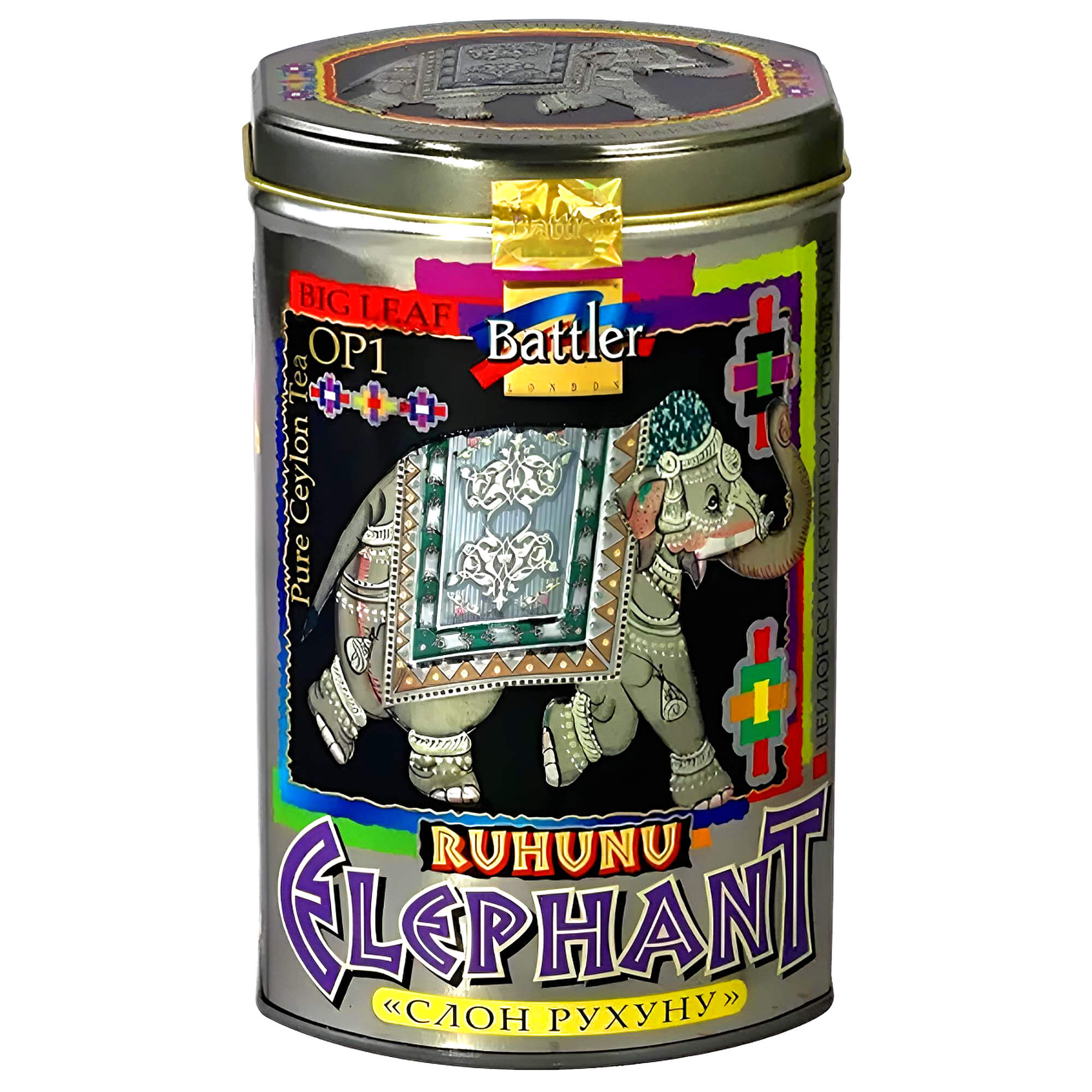 Battler Ceylon Schwarzer Tee Ruhunu Elephant – OP1 Schwarztee aus Sri Lanka in Metalldose 100g