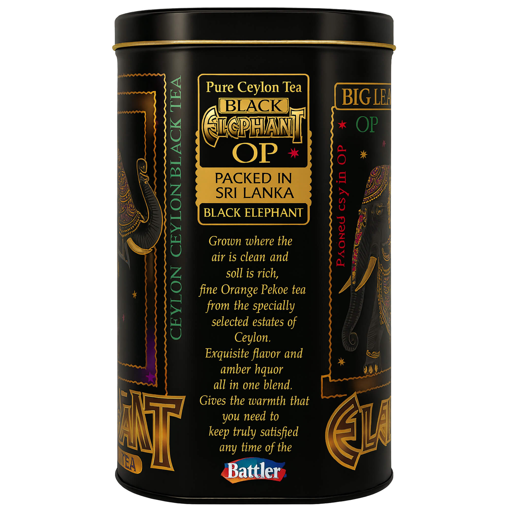 Battler Schwarzer Ceylon Tee „Black Elephant“ – Klassischer OP Schwarztee in Metalldose 100g