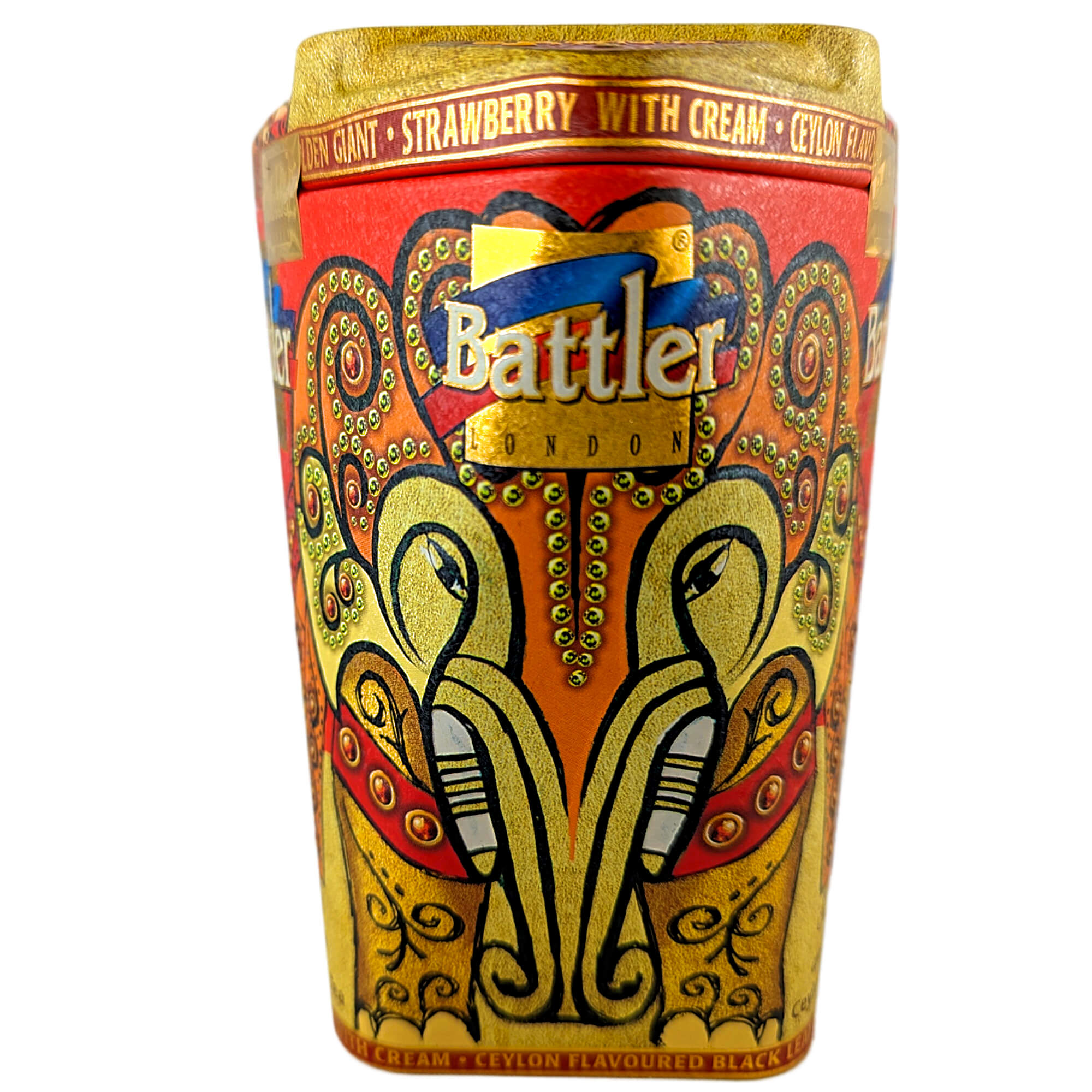 Battler Schwarzer Ceylon Tee „Strawberry with Cream“ – Edler loser Schwarztee in Metalldose 100g