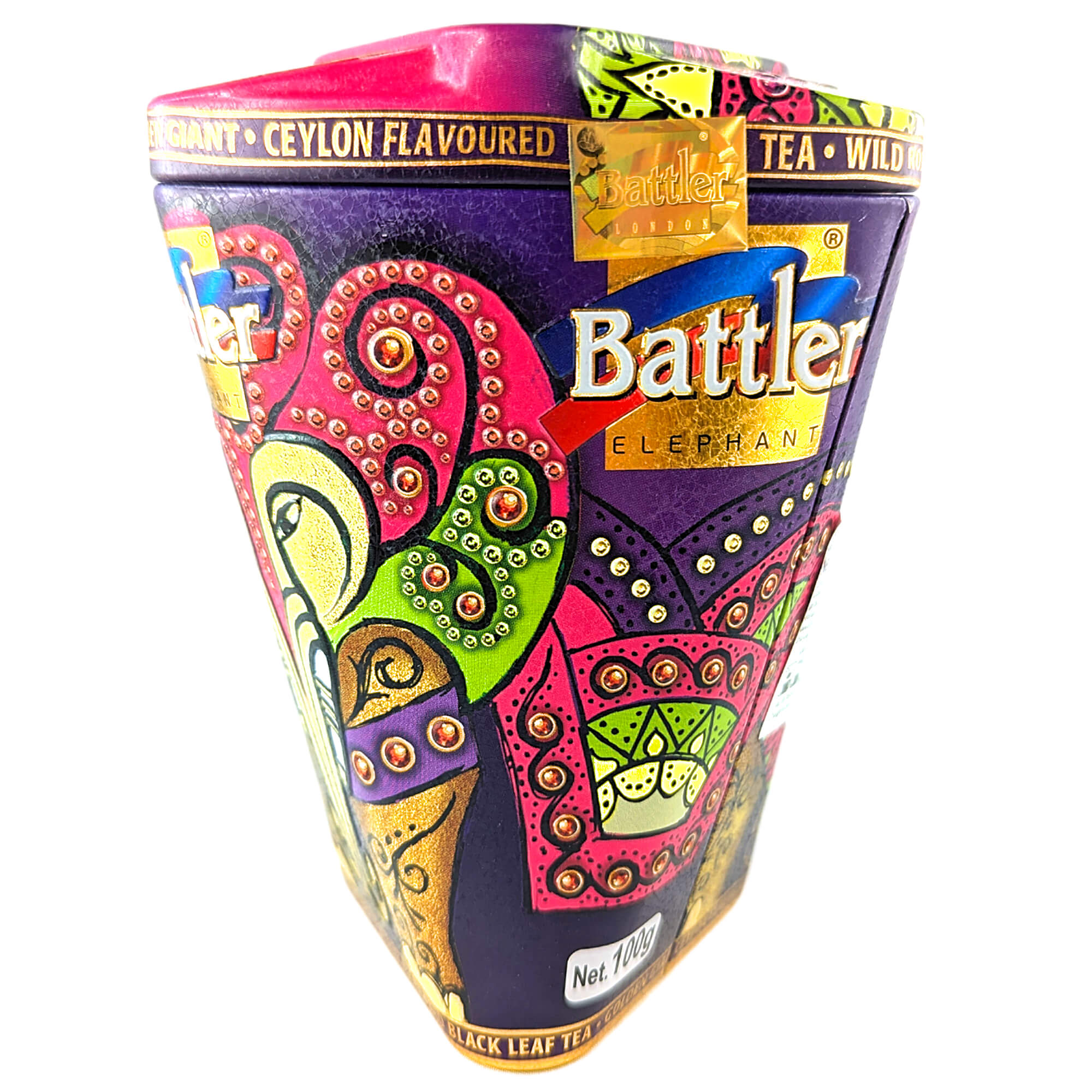 Battler Schwarzer Ceylon Tee „Wild Rosehips, Hibiscus & Raspberry“ – Aromatischer loser Schwarztee in Metalldose 100g