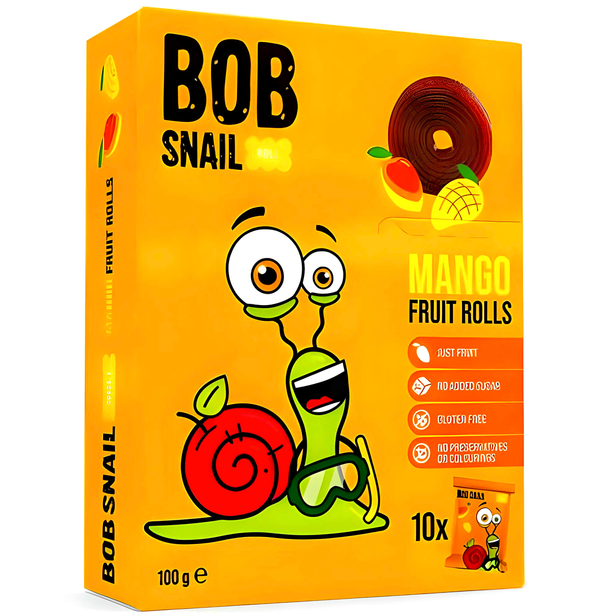 Bob Snail Mango rollos de fruta paquete de 10 (10 x 10g)