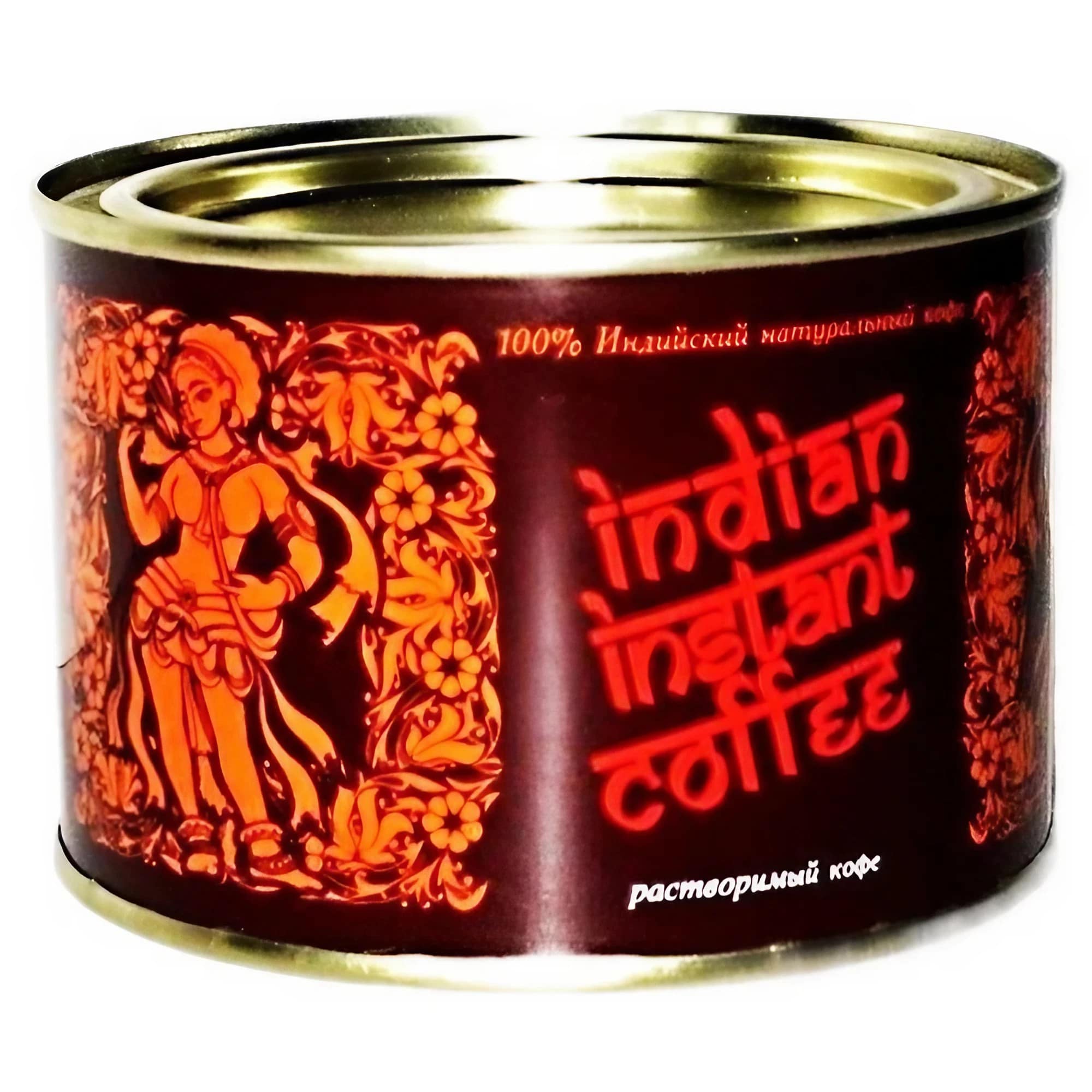 Café de haricots indien soluble en boîte métallique 90g