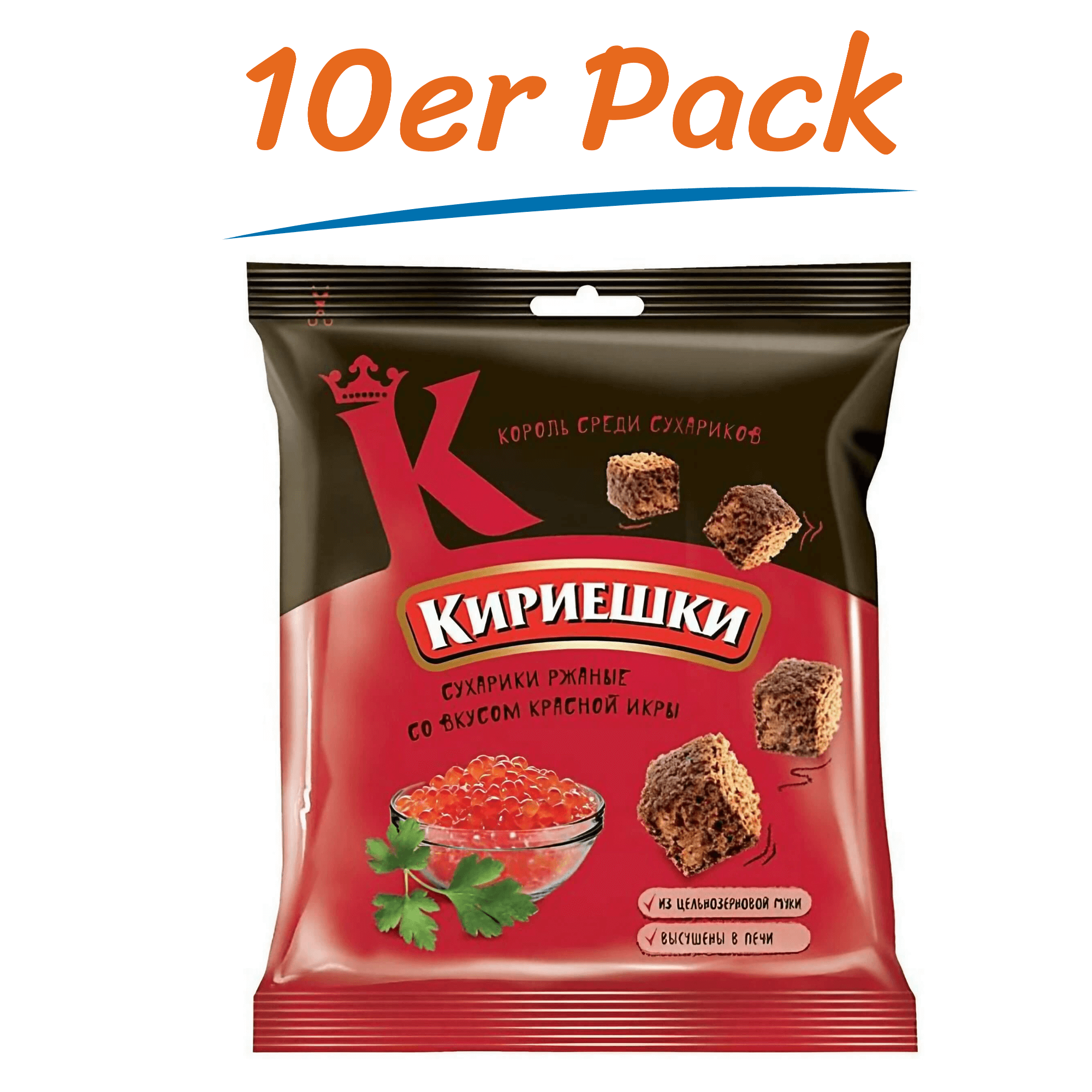 Kirieschki Brotchips mit Kaviar-Geschmack 10er Pack (10 x 40g)