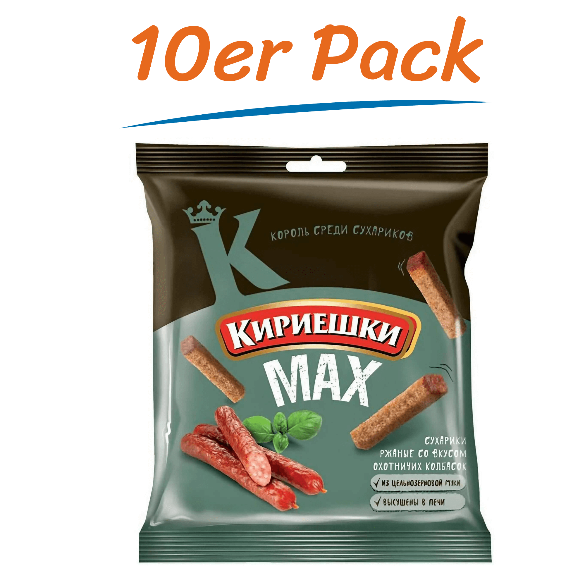 Kirieschki Brotchips mit Räucherwurst Geschmack 10er Pack (10 x 40g)