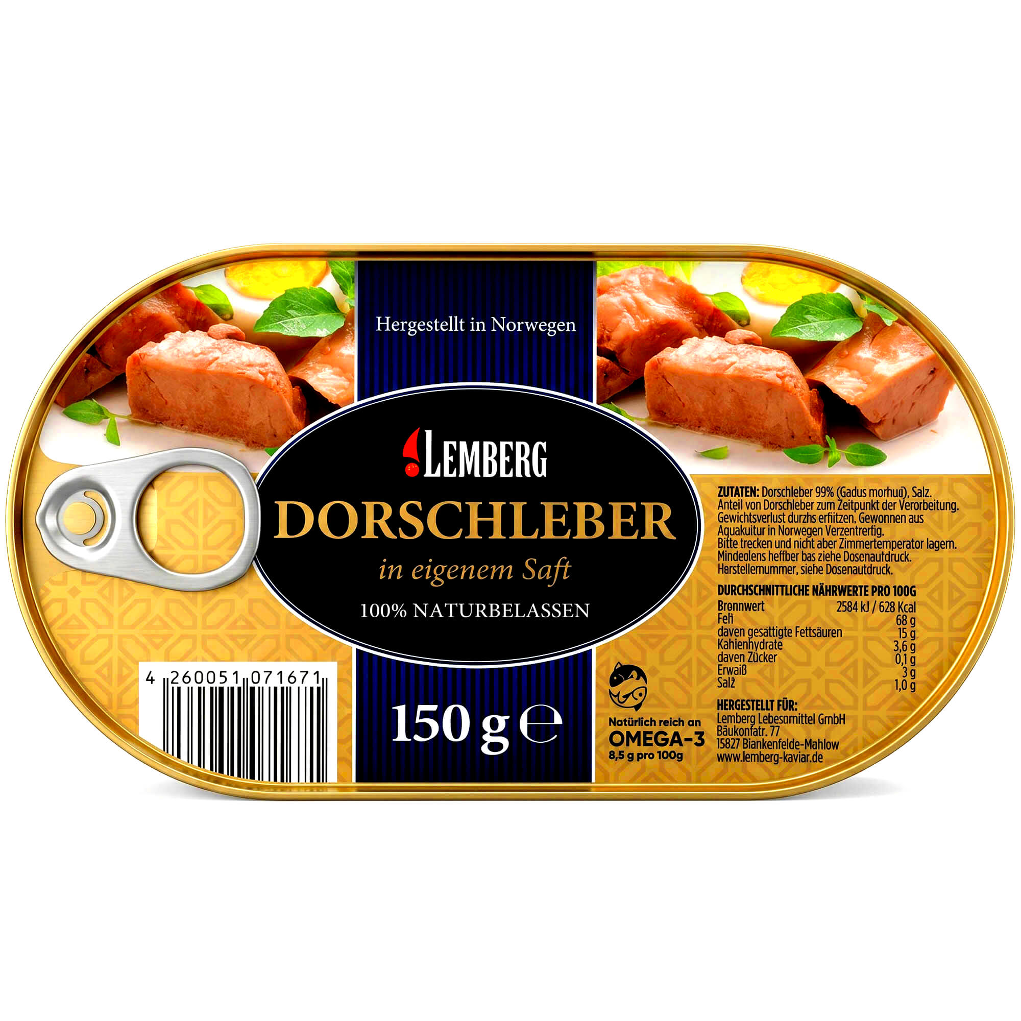 Lemberg Dorschleber im eigenen Saft 150g