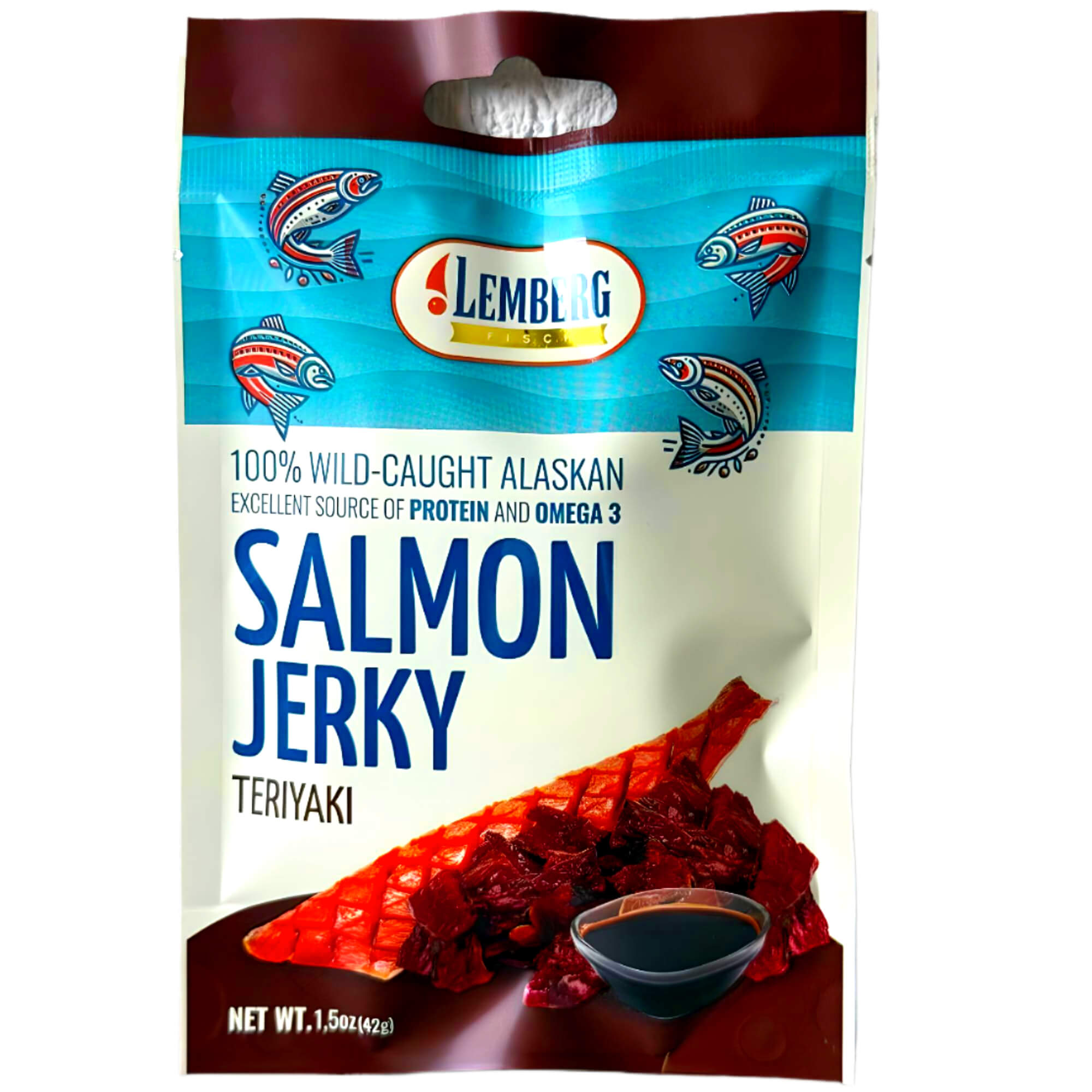 Lemberg Lachsfilet Jerky in Teriyaki Sauce getrocknet 42g