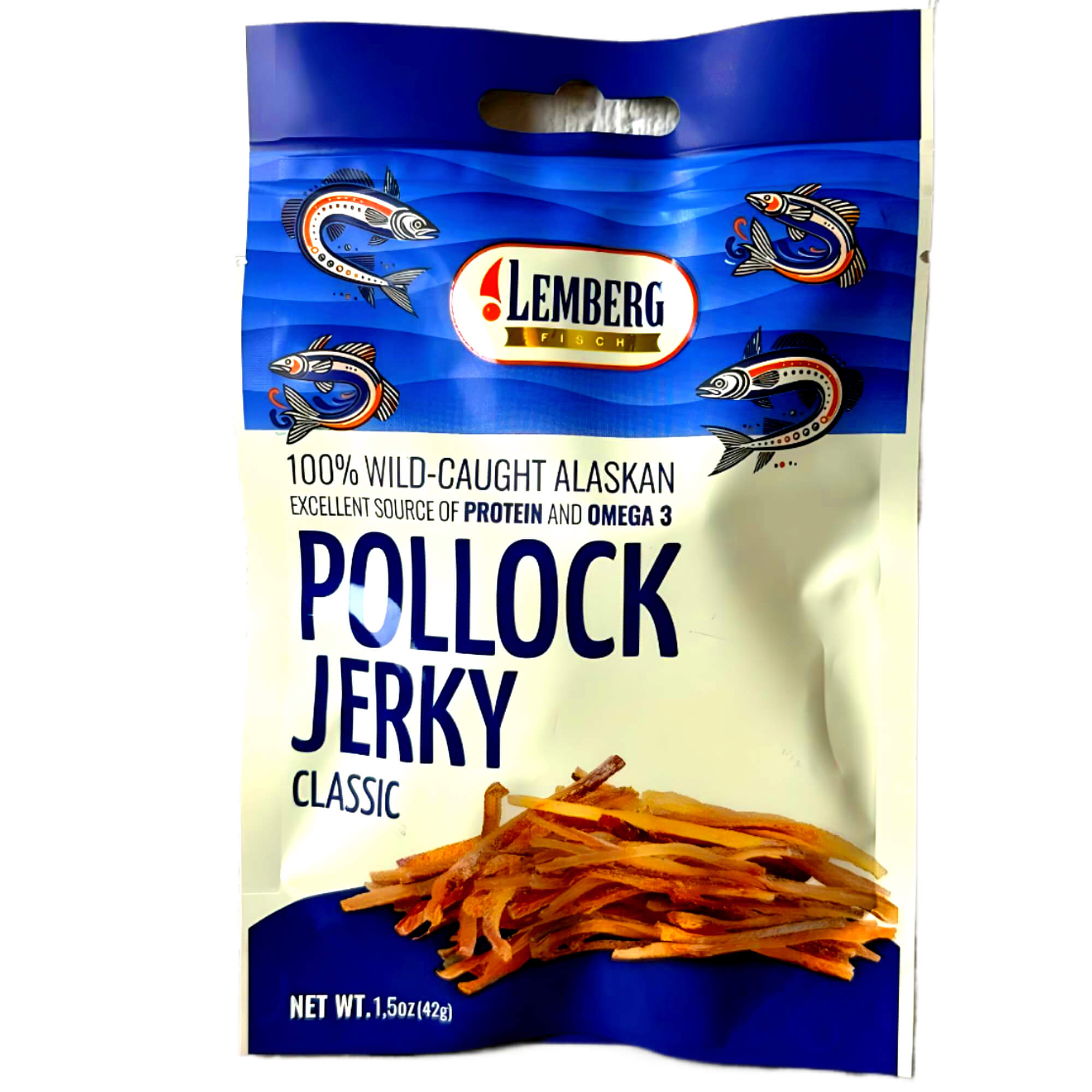 Lemberg Seelachsfilet Jerky Klassik getrocknet 42g