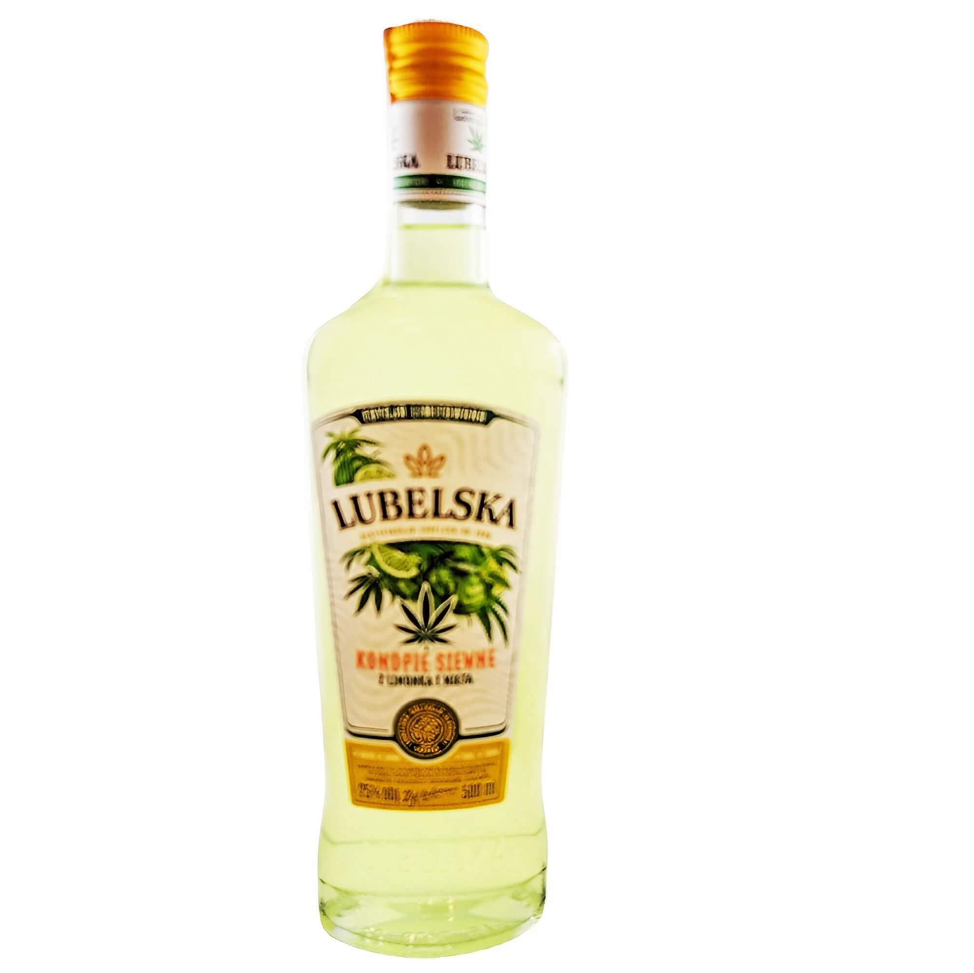 Licor Lubelska de cáñamo con limón y menta (Konopie Siewne Z Limona I Mieta) 0,5L 25% vol.