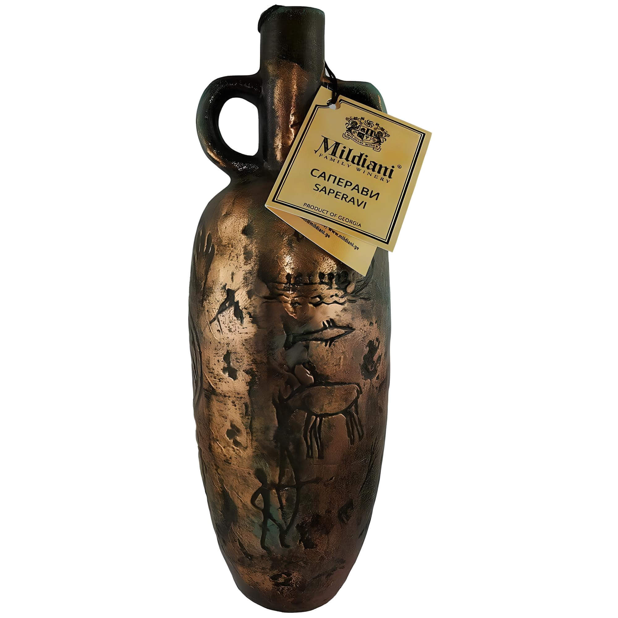 Mildiani georgischer Rotwein Saperavi Amphore Höhlenmalerei Antik trocken 0,75L