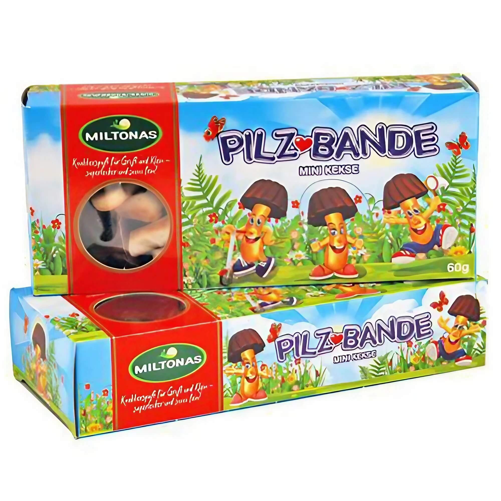Mini biscuits bande de champignons chapeau brun 60g