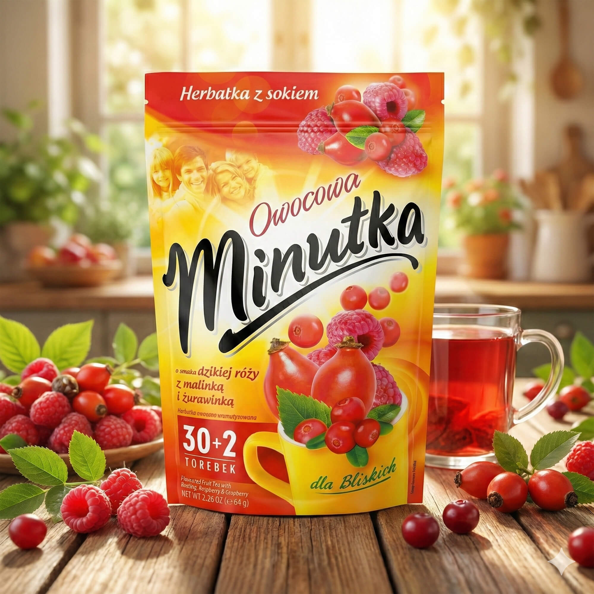 Minutka Früchte Tee Granulat in Pads (32 x 2g)