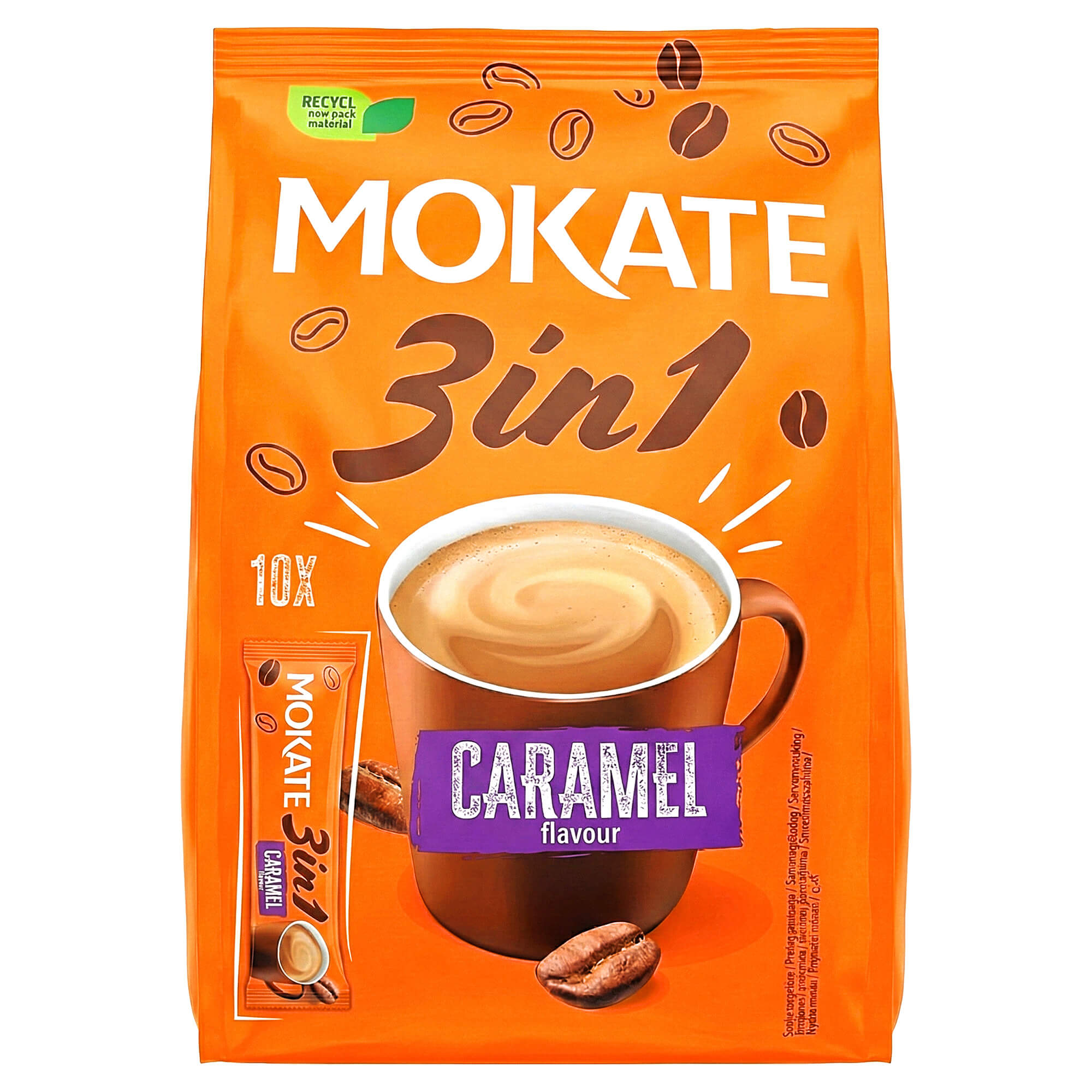 Mokate Kaffee Sticks 3 in 1 mit Karamell Geschmack (10 x 17g)