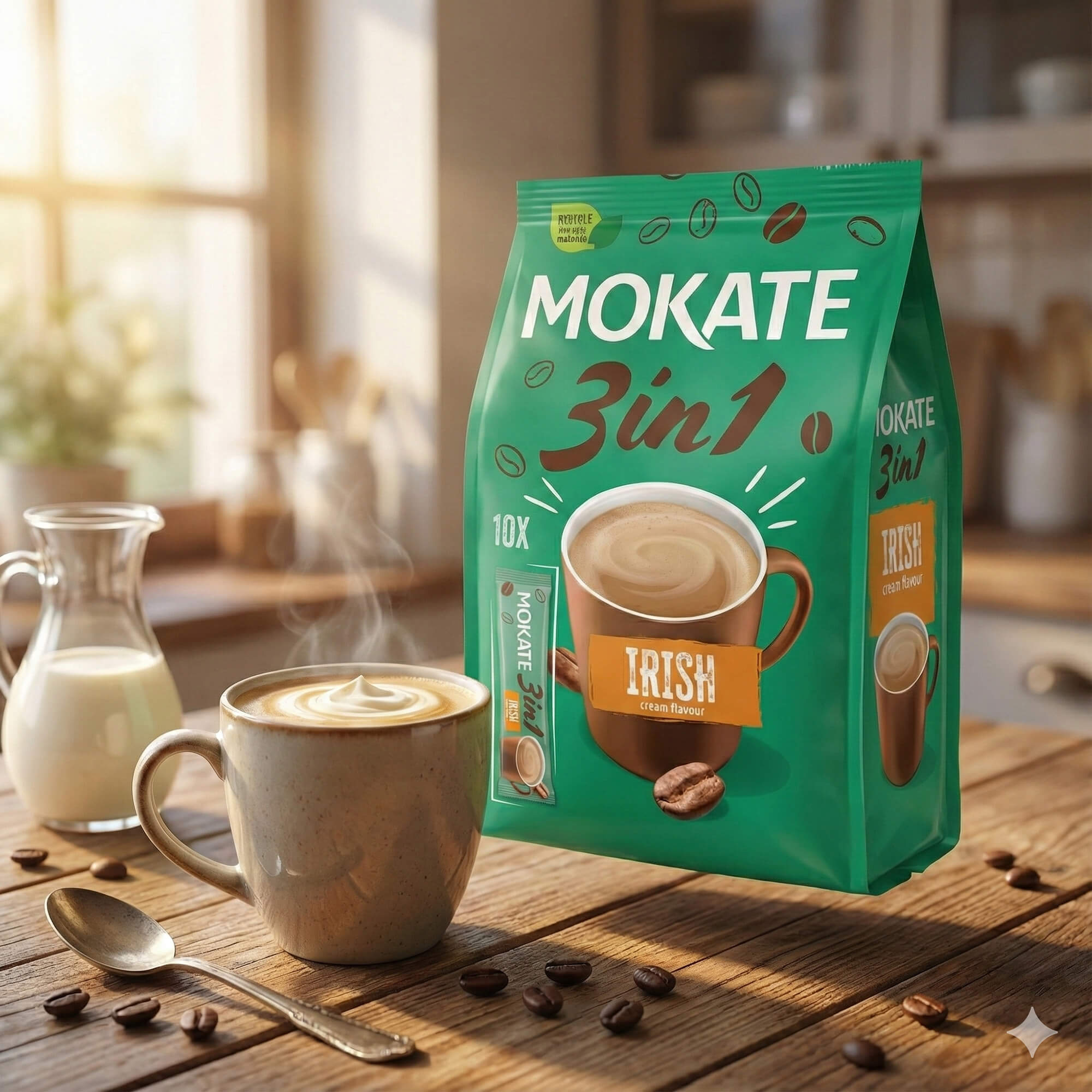 Mokate Kaffee Sticks 3 in 1 mit Irish Cream Geschmack (10 x 17g)