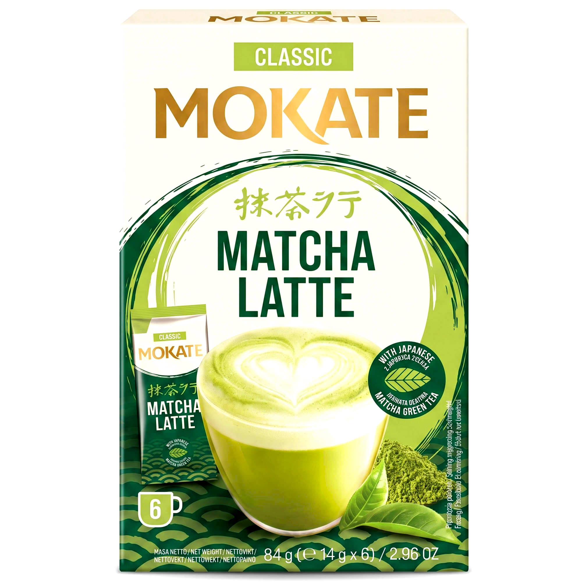 Mokate Tee Sticks Matcha Latte Grüner Tee (6 x 14g)