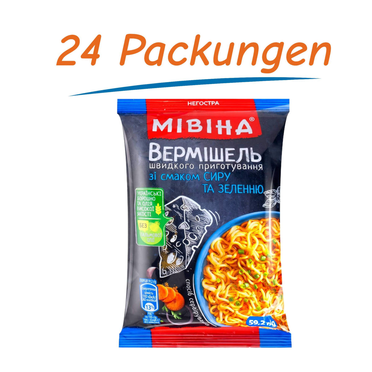 Miwina Instant Noodles Käse & Kräuter 24er Pack (24 x 59,2g)