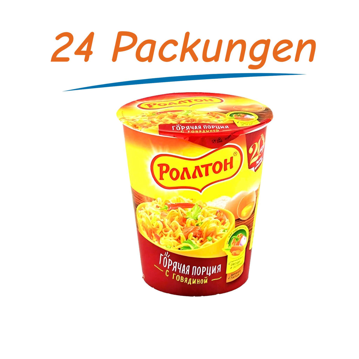 Rollton Instant Noodles mit Rindfleischgeschmack 24er Pack (24 x 70g)