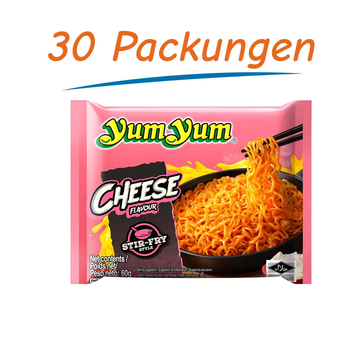 Yum Yum Instant Noodles Cheese 30er Pack (30 x 60g)