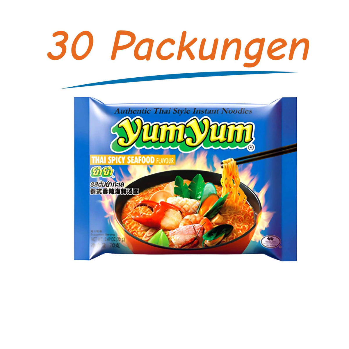 Yum Yum Instant Nudeln thai würzig Fisch & Meeresfrüchte 30er Pack (30 x 70g)