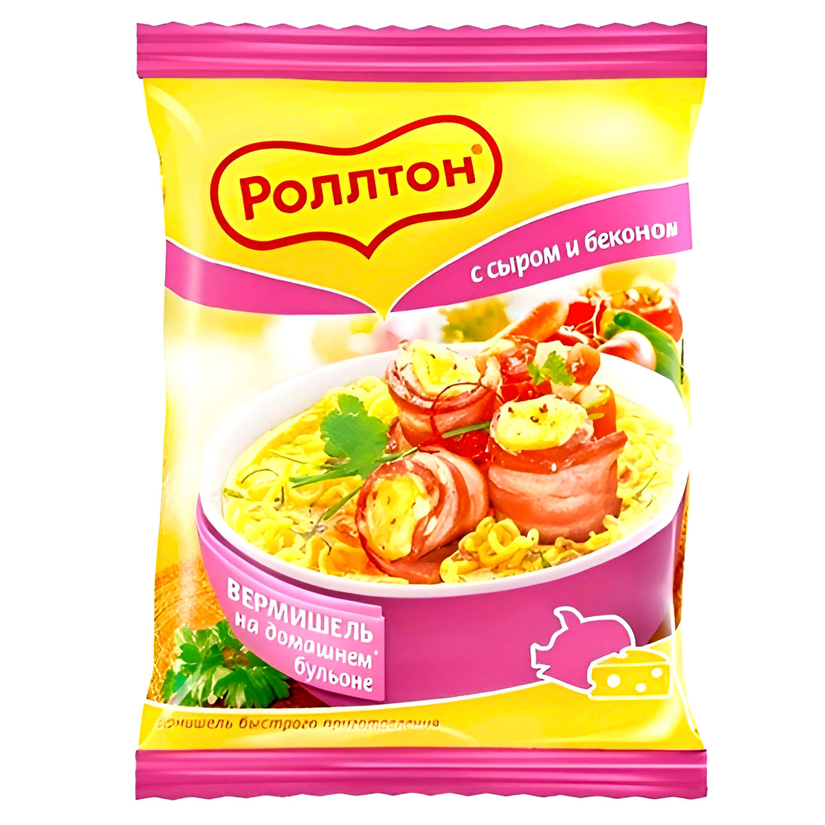 Rollton Vermicelli Instant Noodles mit Käse & Bacon Geschmack 60g