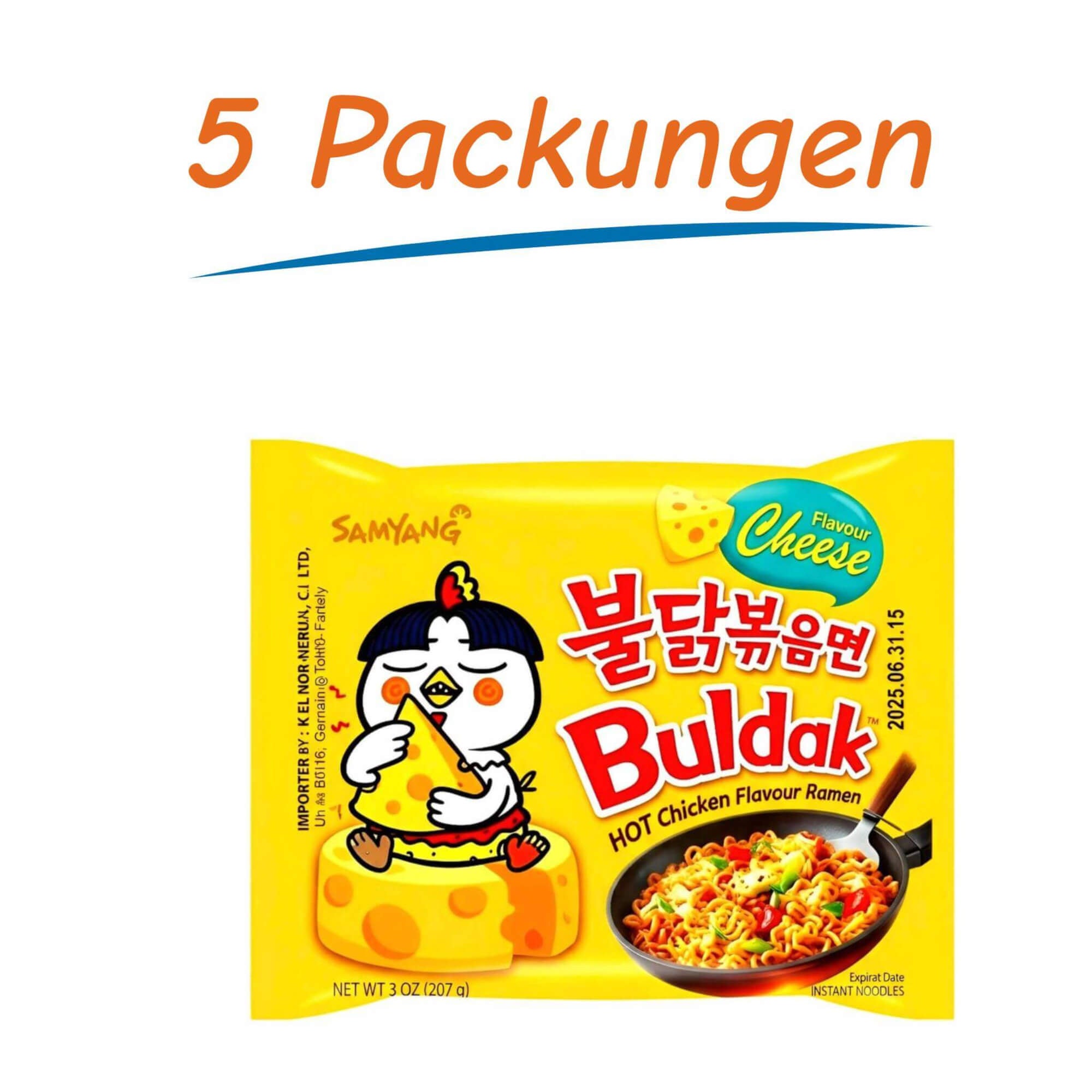 Samyang Buldak Ramen Hot Chicken Cheese 5er Pack (5 x 140g)