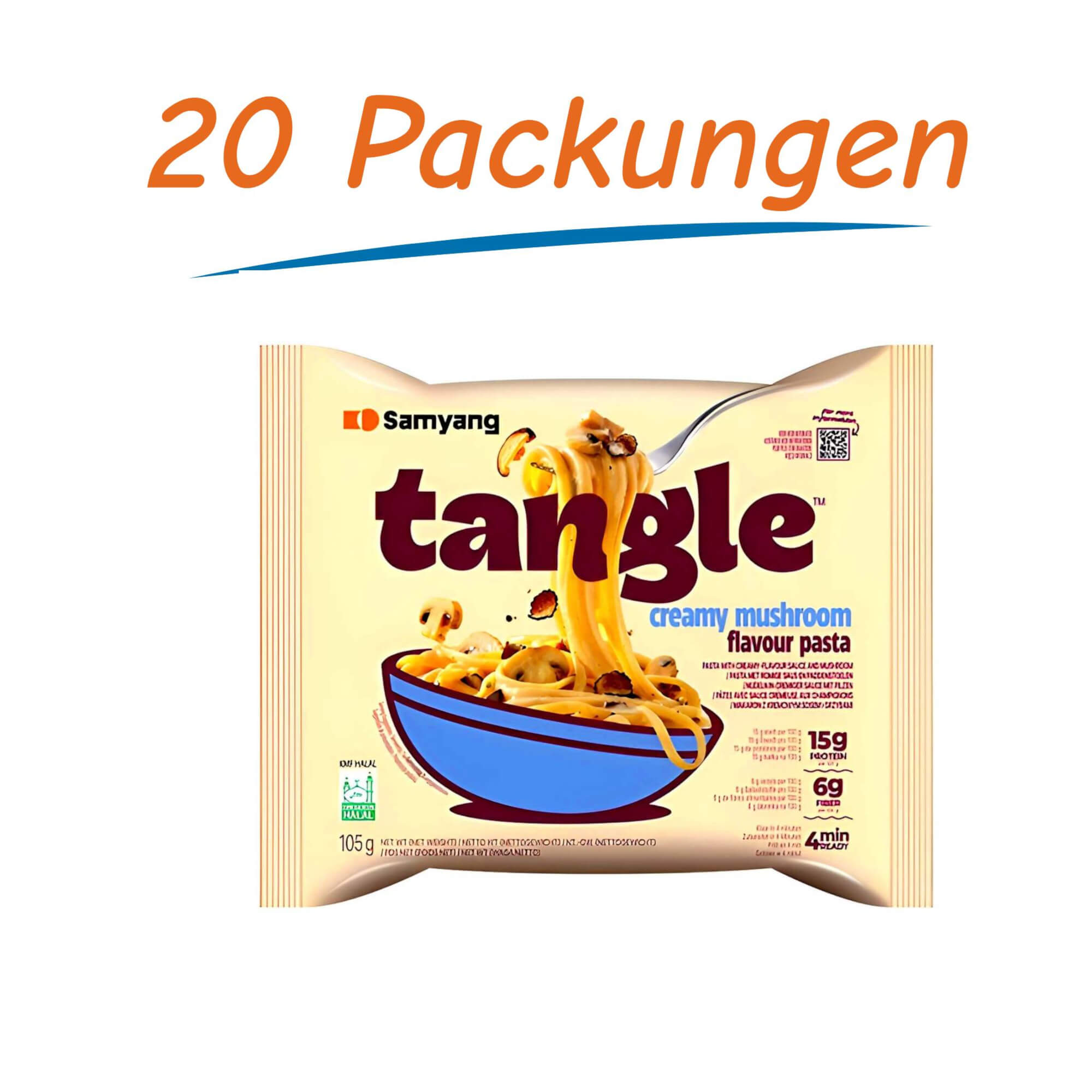 Samyang Tangle Instant Noodles mit cremiger Pilzsauce 20er Pack (20 x 105g)