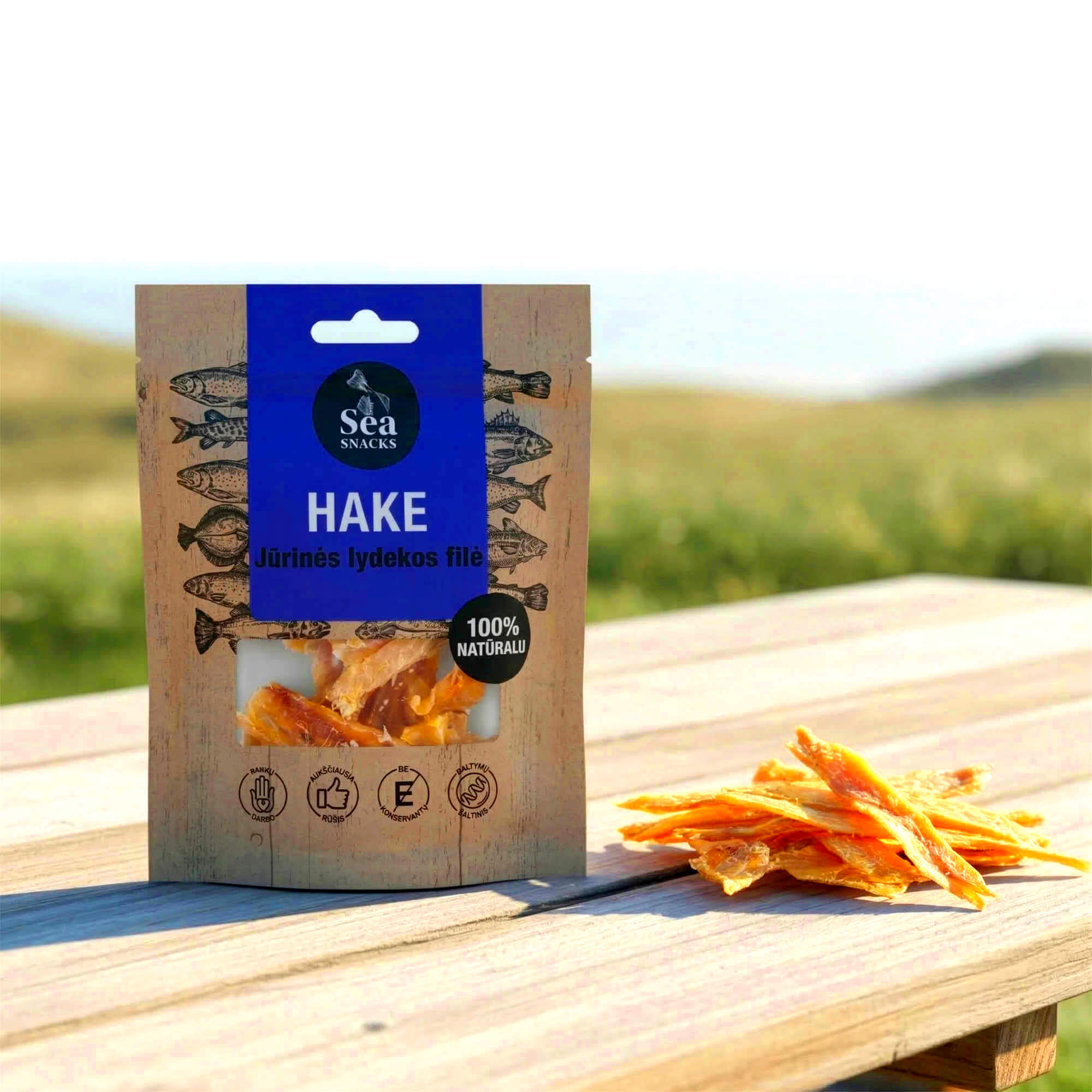 Sea Snacks Argentinischer Seehechtfilet getrocknet & gesalzen 30g