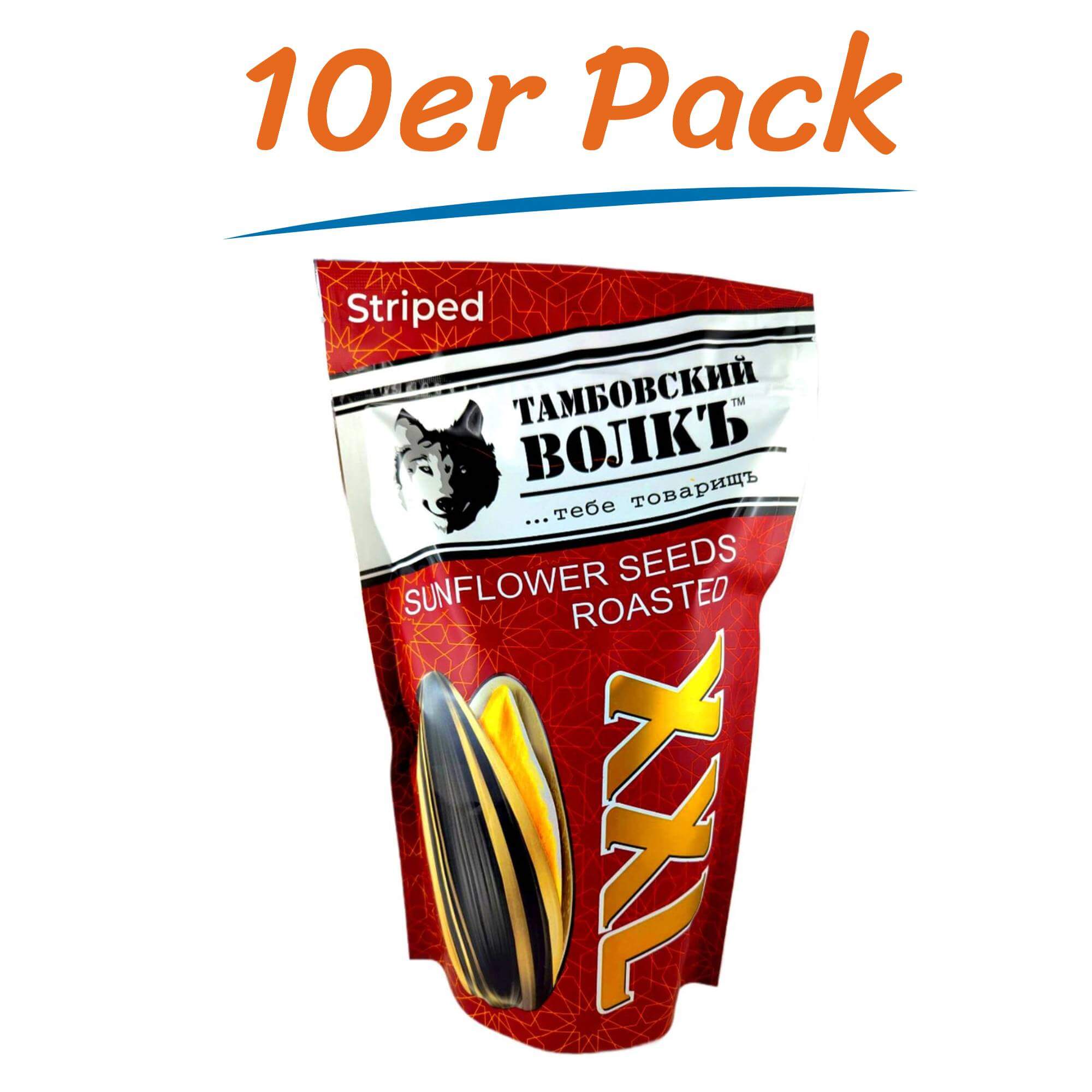 Tambovsky Volk XXL Gestreifte Sonnenblumenkerne geröstet 10er Pack ( 10 x 300g)
