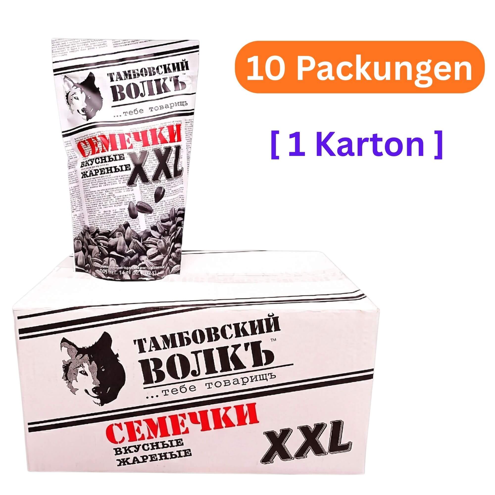 Tambovsky Volk XXL Sonnenblumenkerne geröstet & ungesalzen 10er Pack (10 x 400g)