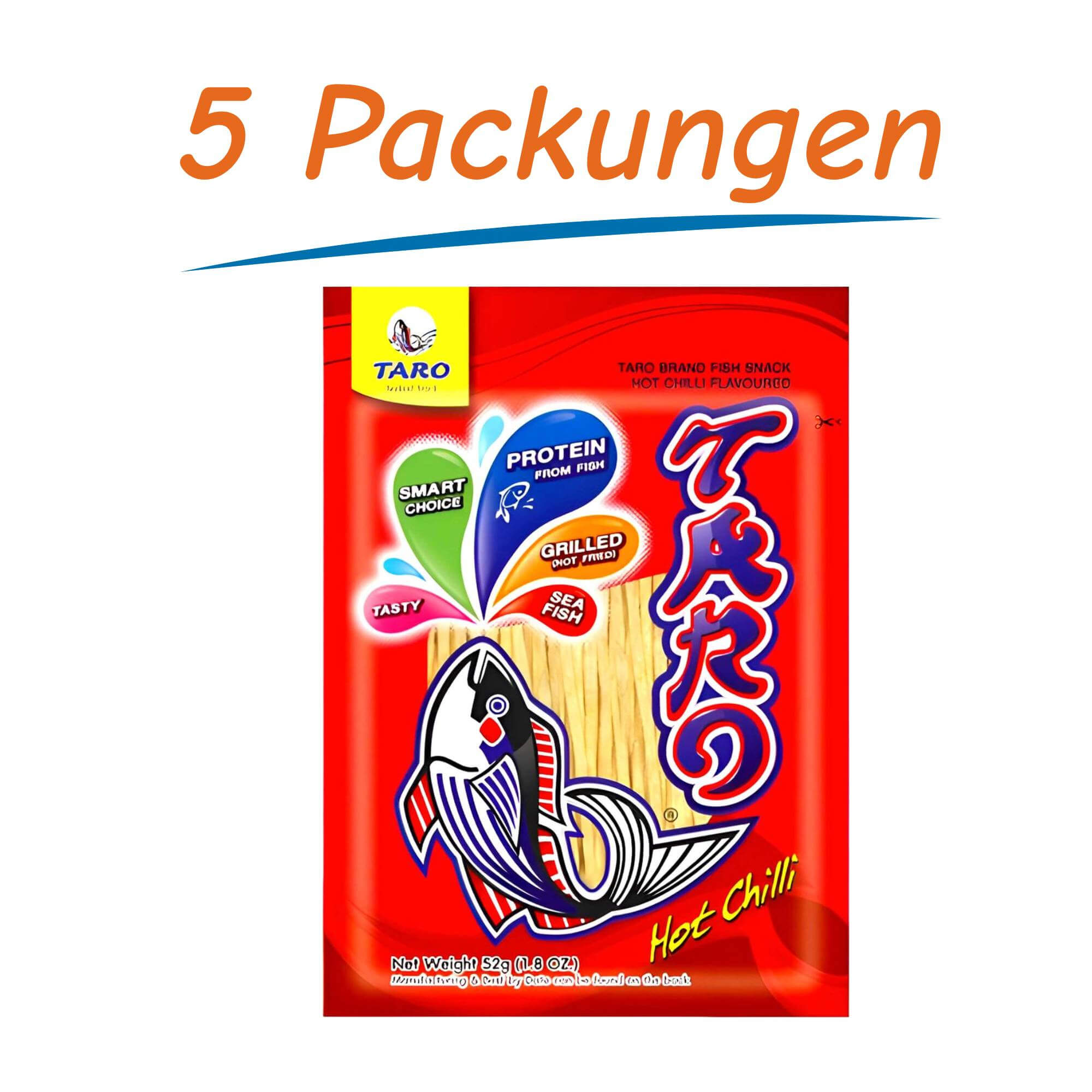 Taro Fisch Snack Chili 5er Pack (5 x 52g)