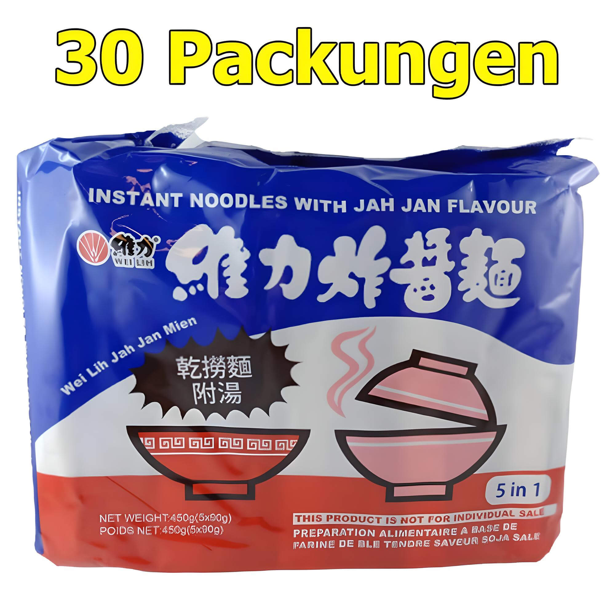 Wei Lih Instant Nudeln Jah Jan Mien 30er Pack (30 x 90g)