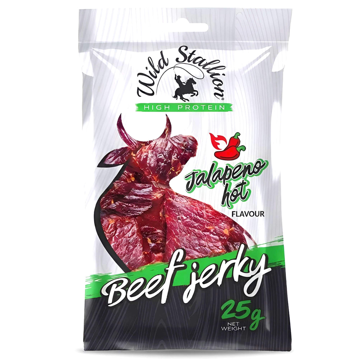 Wild Stallion Beef Jerky Jalapeno Protein Snack 25g