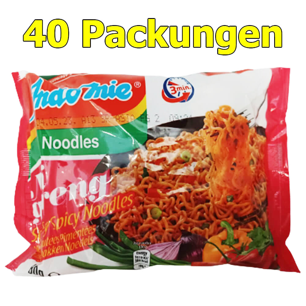 Купить Indomie Mi Goreng Peda Лапша быстрого приготовления Острая упаковка  из 40 штук (40 x 80 г) онлайн дешево | mcmarkt.de