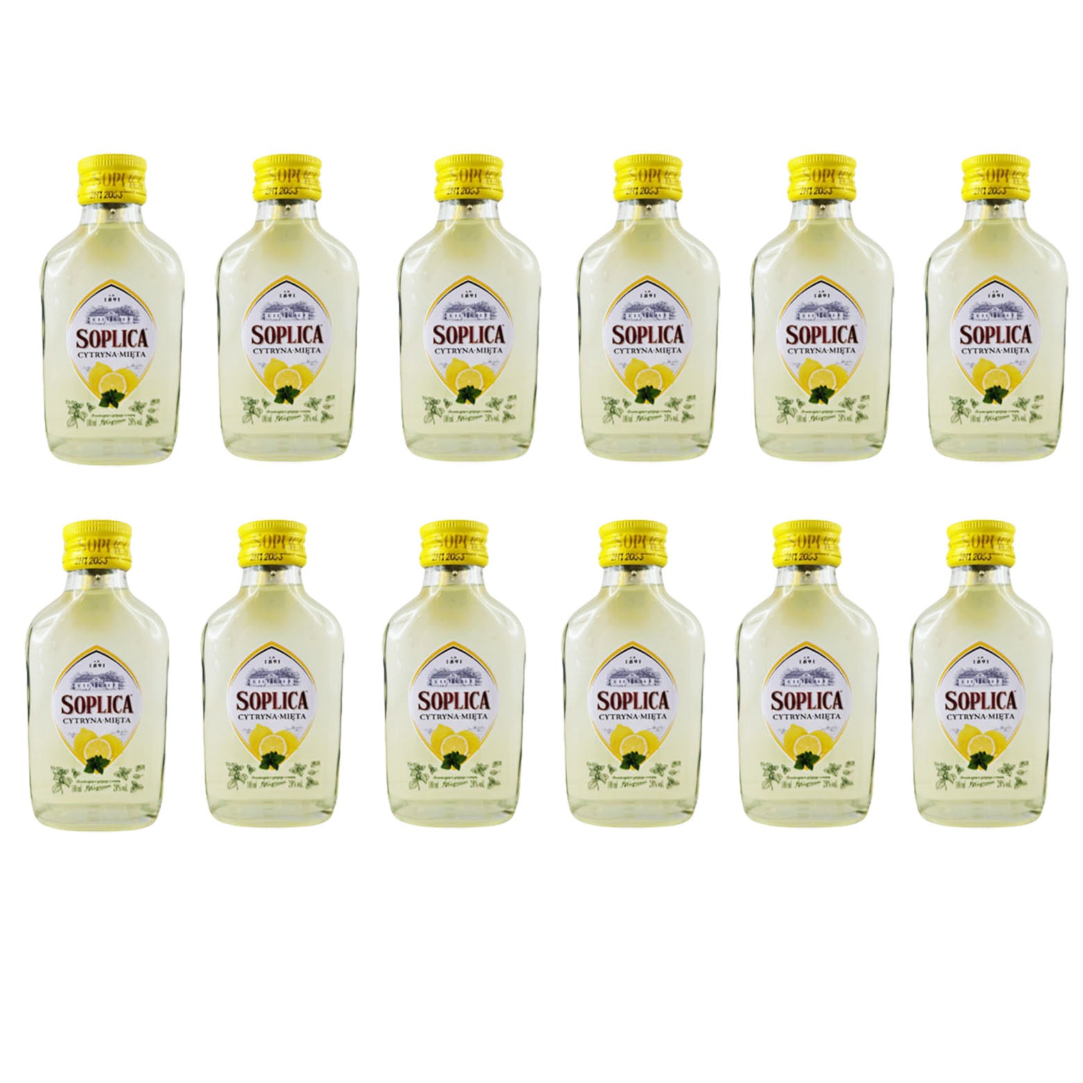 Soplica licor polaco limón con menta 28% Vol. set de 12 (12 x 100ml)
