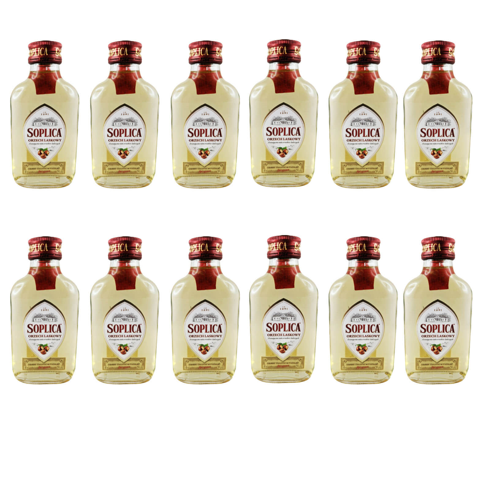Soplica Orzech Laskowy Licor de Avellana 28% Vol. Set de 12 (12 x 100ml)