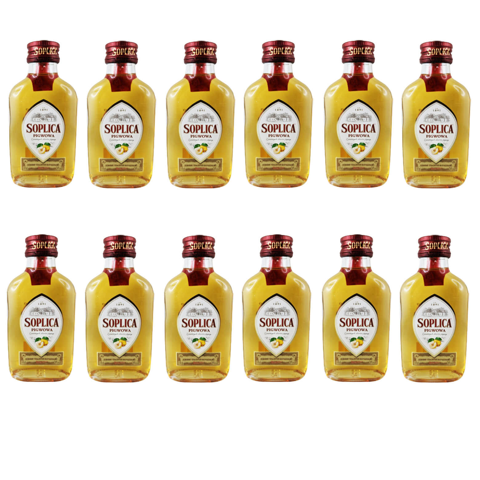Soplica Pigwowa Liqueur polonaise de coing 28% Vol. Set de 12 (12 x 100ml)