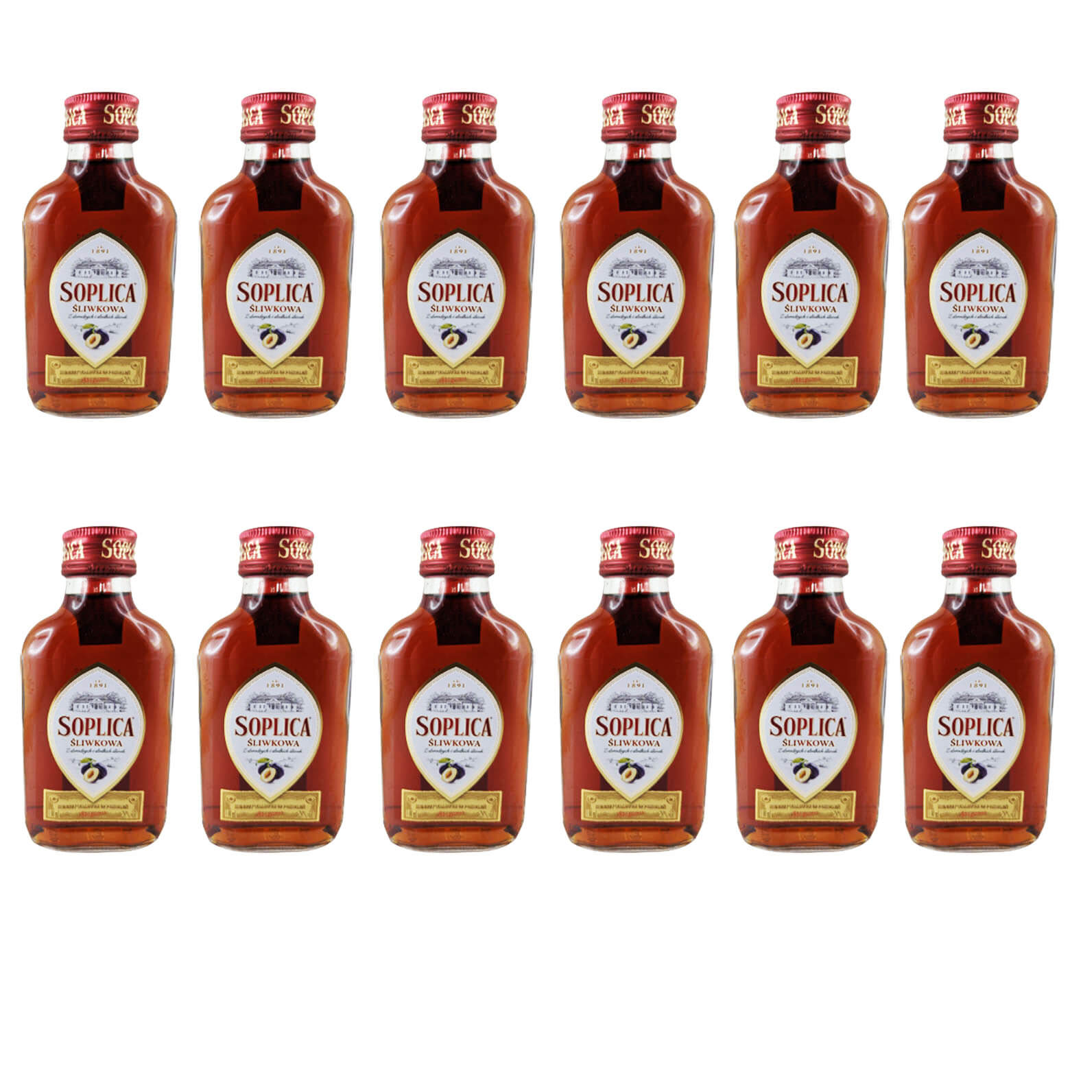 Soplica Sliwkowa Licor polaco de ciruela 28% Vol. Set de 12 (12 x 100ml)