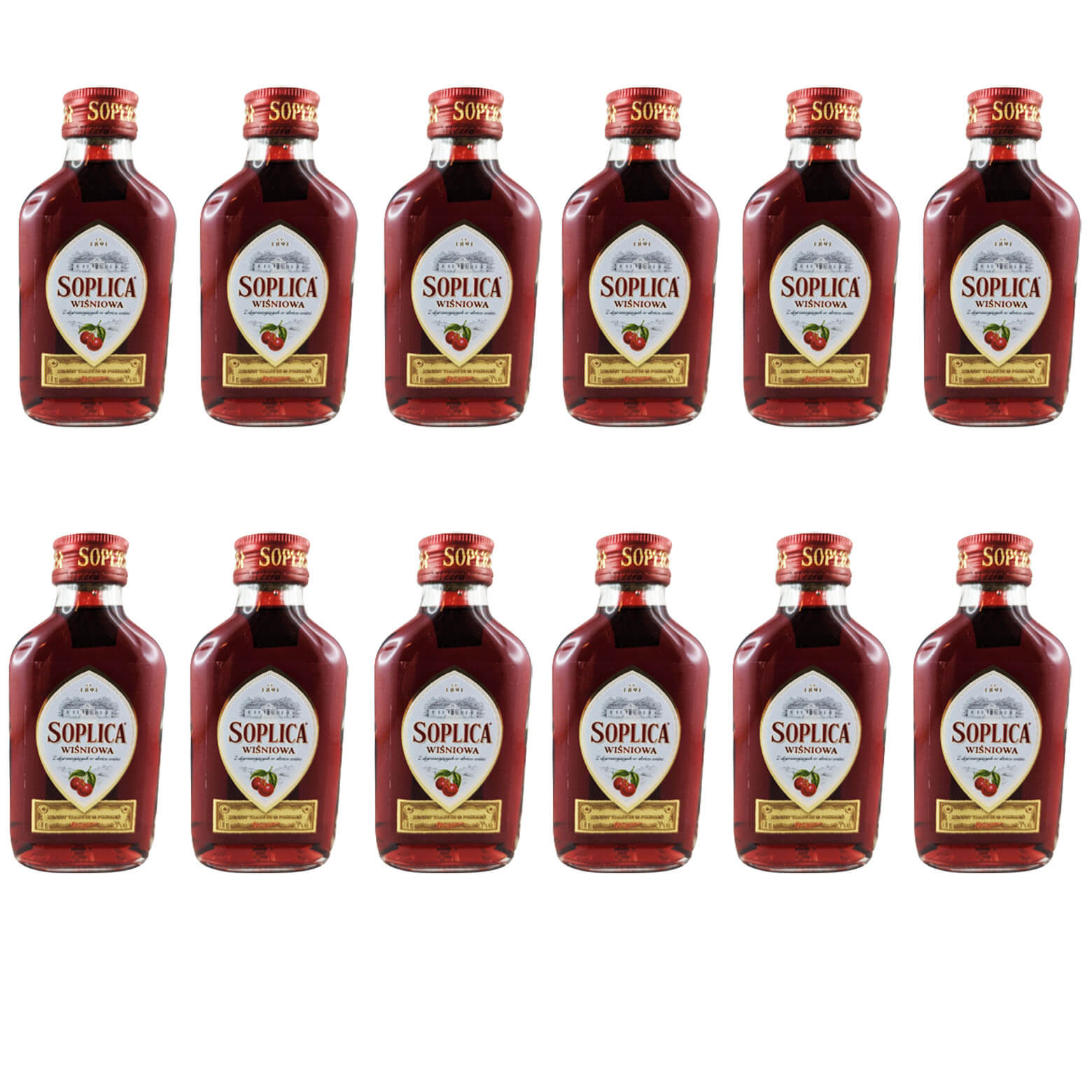 Soplica Wisniowa Licor Polaco 28% Vol. Set de 12 (12 x 100ml)