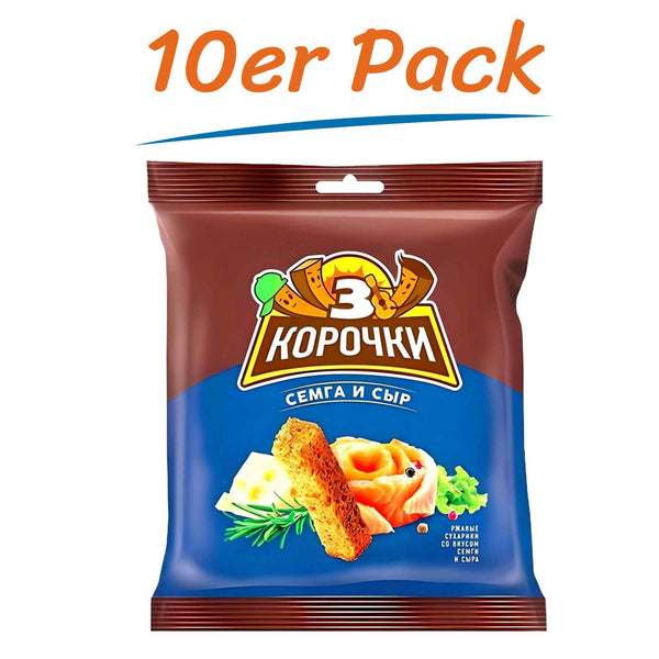 3 Korochki Croutons Lachs & Käse 10er Pack (10 x 40g)